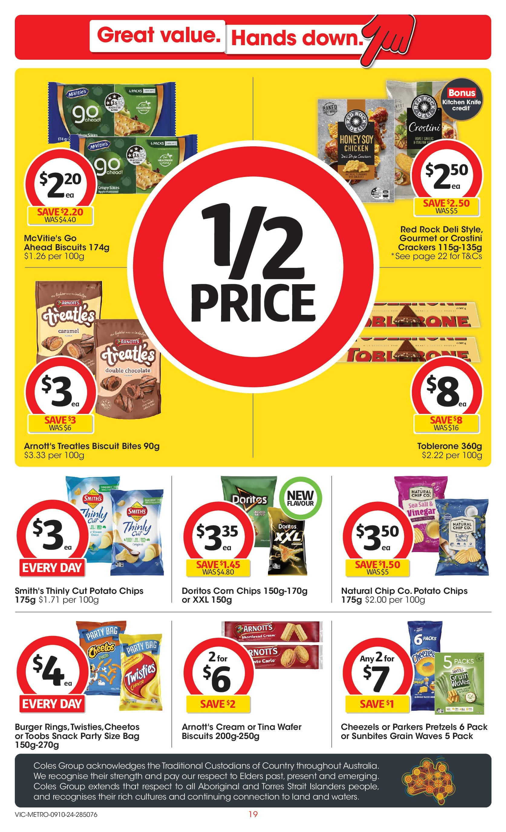 ﻿﻿Coles catalogue valid from 09/10/2024 > Online Australia | Page: 19 | Products: Chocolate, Chips, Garlic, Vinegar