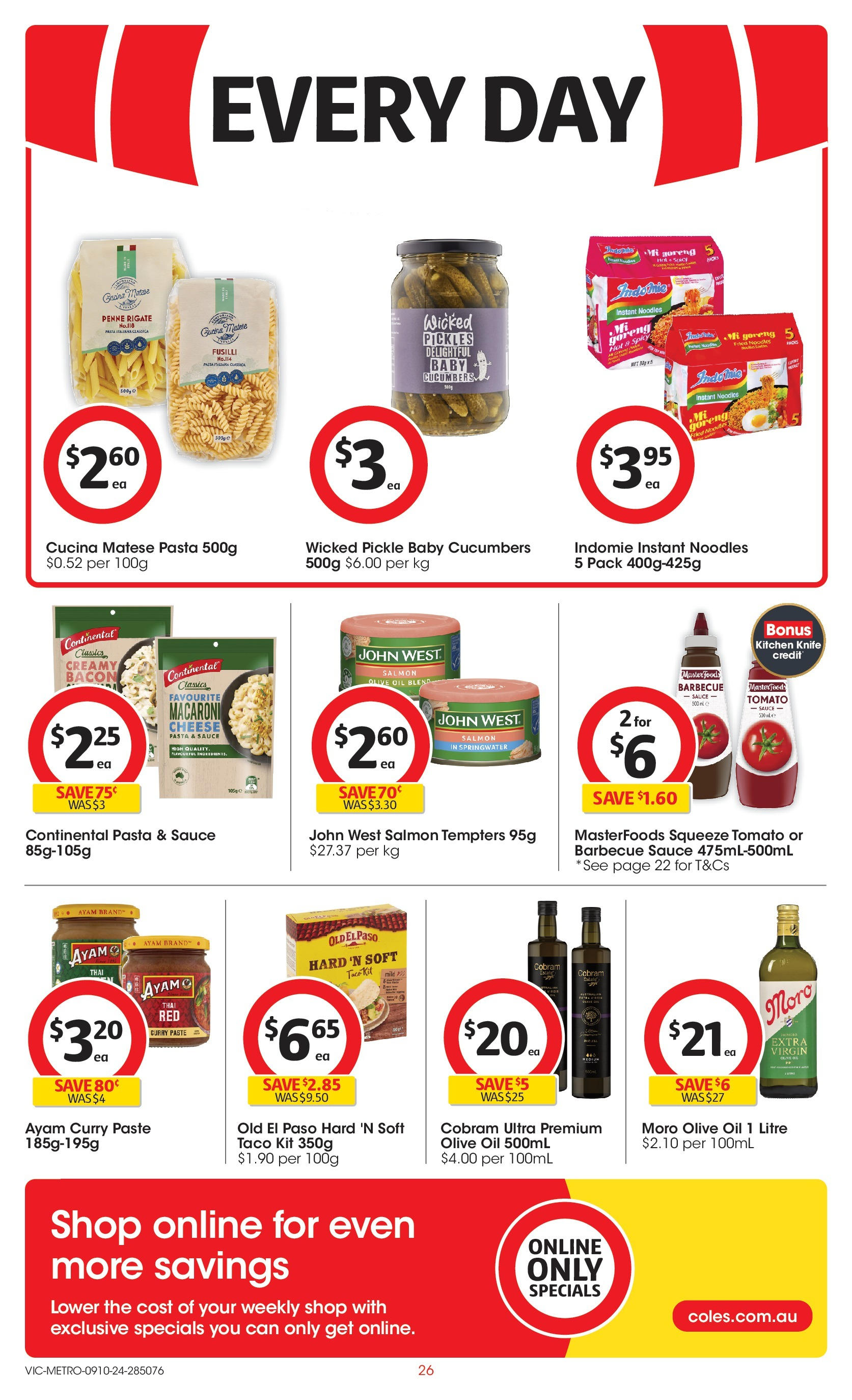 ﻿﻿Coles catalogue valid from 09/10/2024 > Online Australia | Page: 26 | Products: Curry, Cheese, Pasta, Sauce