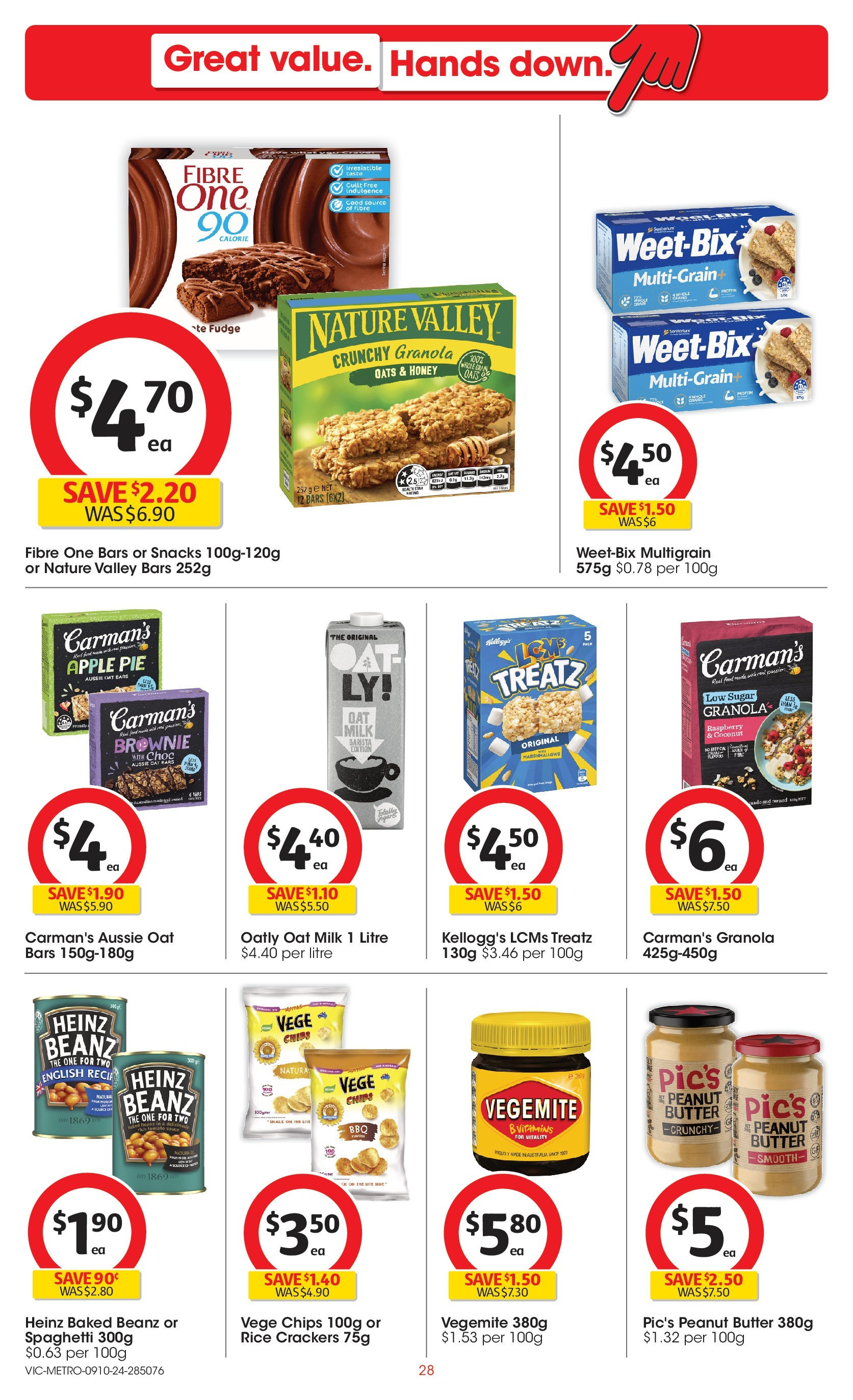 ﻿﻿Coles catalogue valid from 09/10/2024 > Online Australia | Page: 28 | Products: Granola, Honey, Oats, Chips