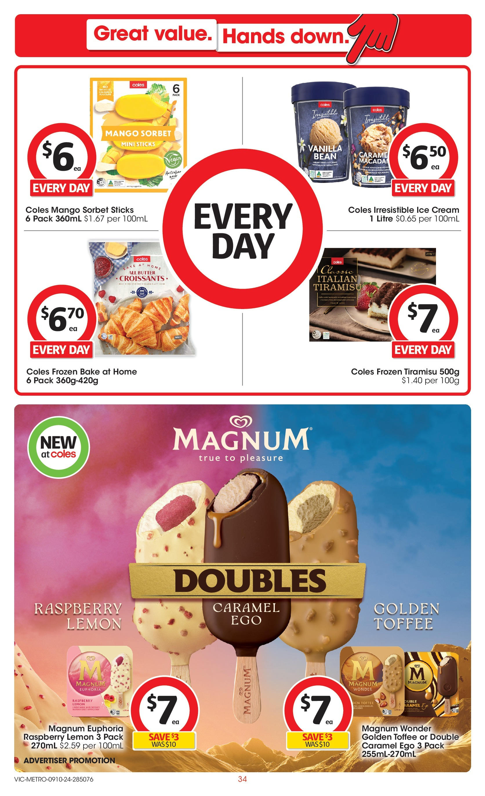 ﻿﻿Coles catalogue valid from 09/10/2024 > Online Australia | Page: 34 | Products: Butter, Cream, Mango, Raspberry