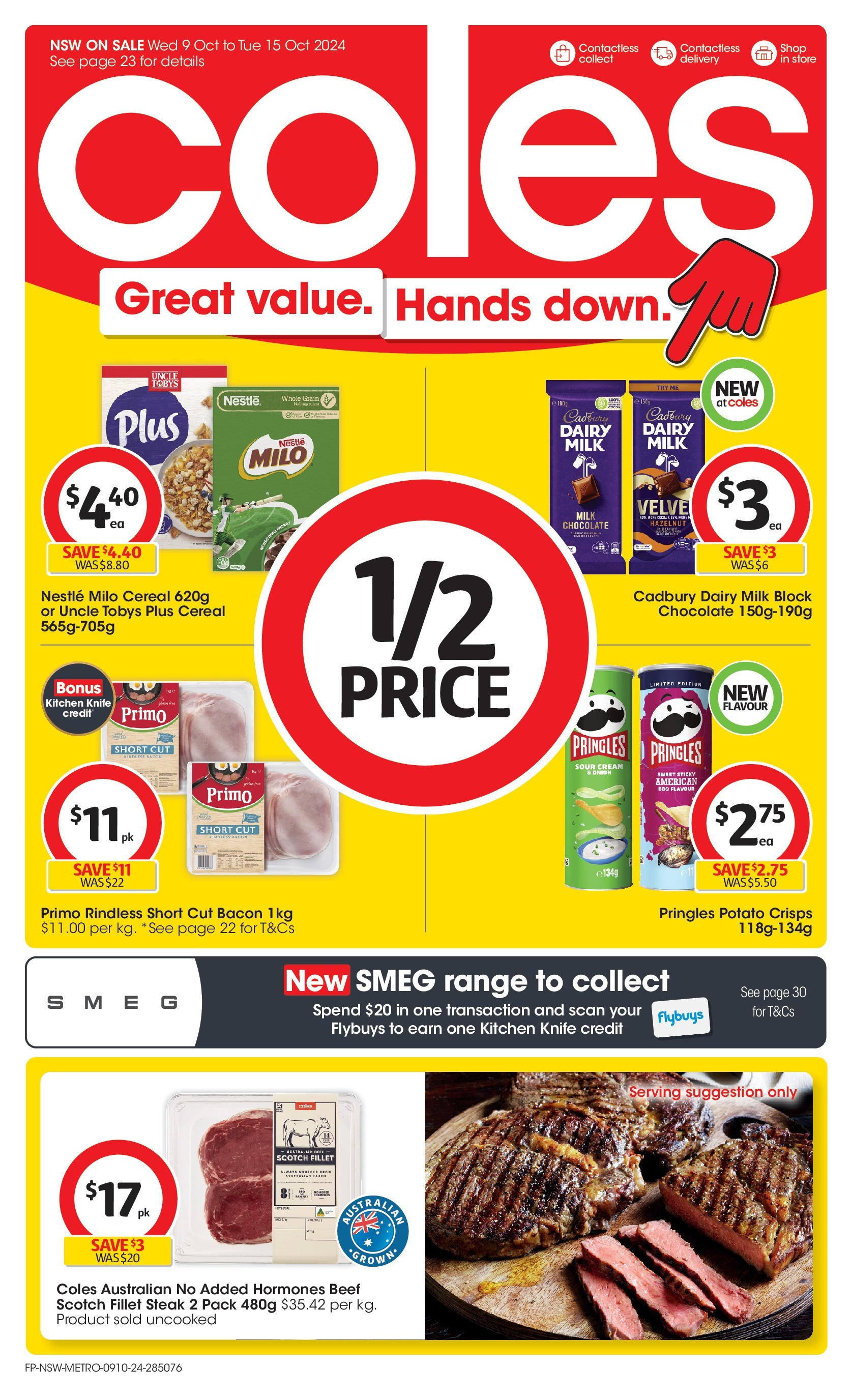 ﻿﻿Coles catalogue valid from 09/10/2024 > Online Australia | Page: 1 | Products: Dairy, Chocolate, Cereal, Cream