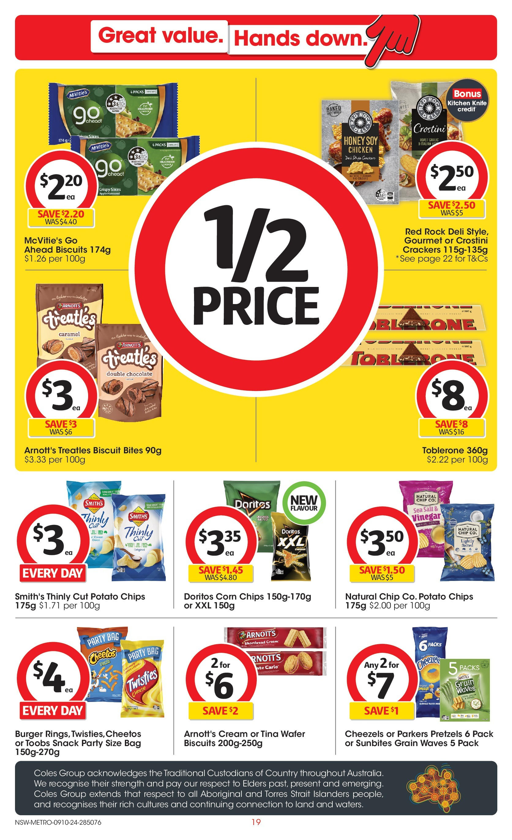 ﻿﻿Coles catalogue valid from 09/10/2024 > Online Australia | Page: 19 | Products: Cheese, Honey, Chicken, Chips