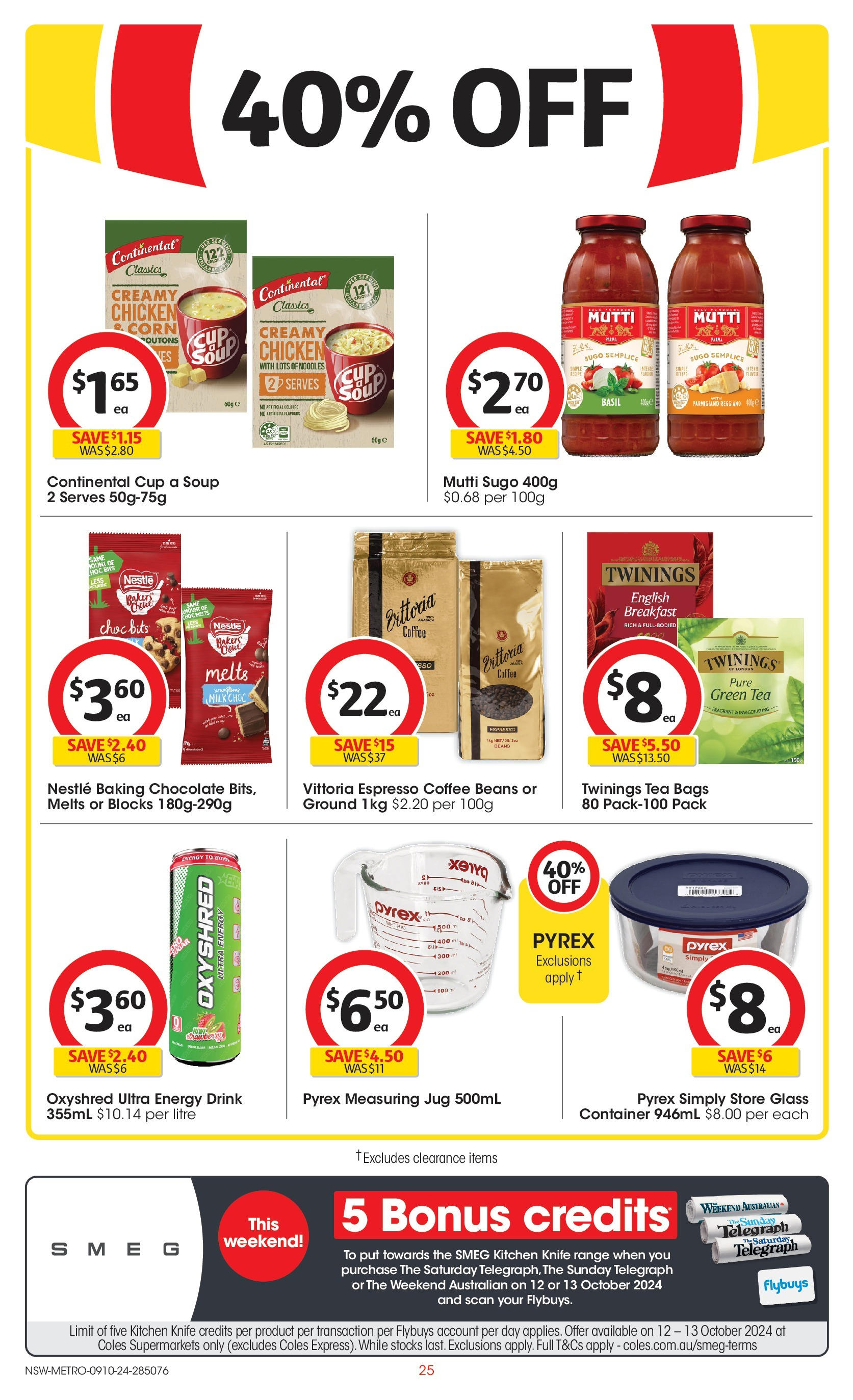 ﻿﻿Coles catalogue valid from 09/10/2024 > Online Australia | Page: 25 | Products: Milk, Chocolate, Tea, Noodles