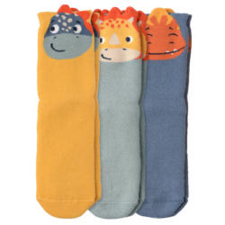 3 Paar Baby Stoppersocken mit Tier-Motiven (Nur online)