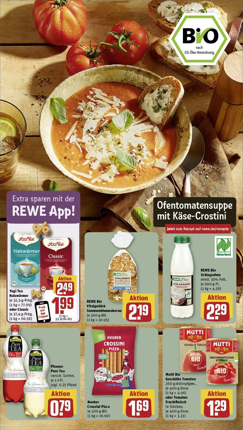 Rewe - Berlin / Pankow, Neumannstraße 1 (ab 14.10.2024) zum Blättern » Angebote | Seite: 5 | Produkte: Schlagsahne, Tomaten, Pizza