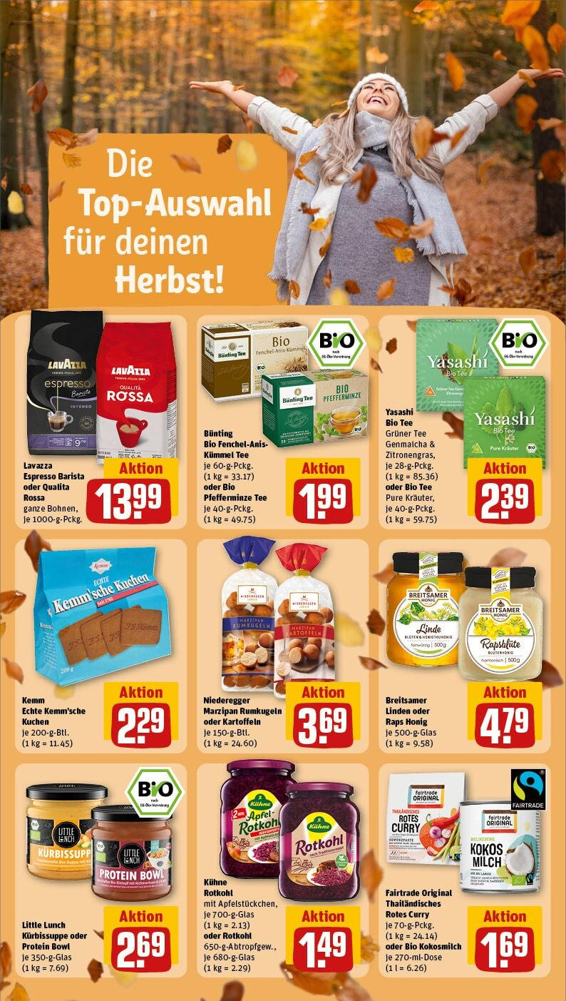 Rewe - Nordhorn, Friedrich-Ebert-Straße 2 (ab 14.10.2024) zum Blättern » Angebote | Seite: 16 | Produkte: Lavazza, Rotkohl, Rumkugeln, Kuchen