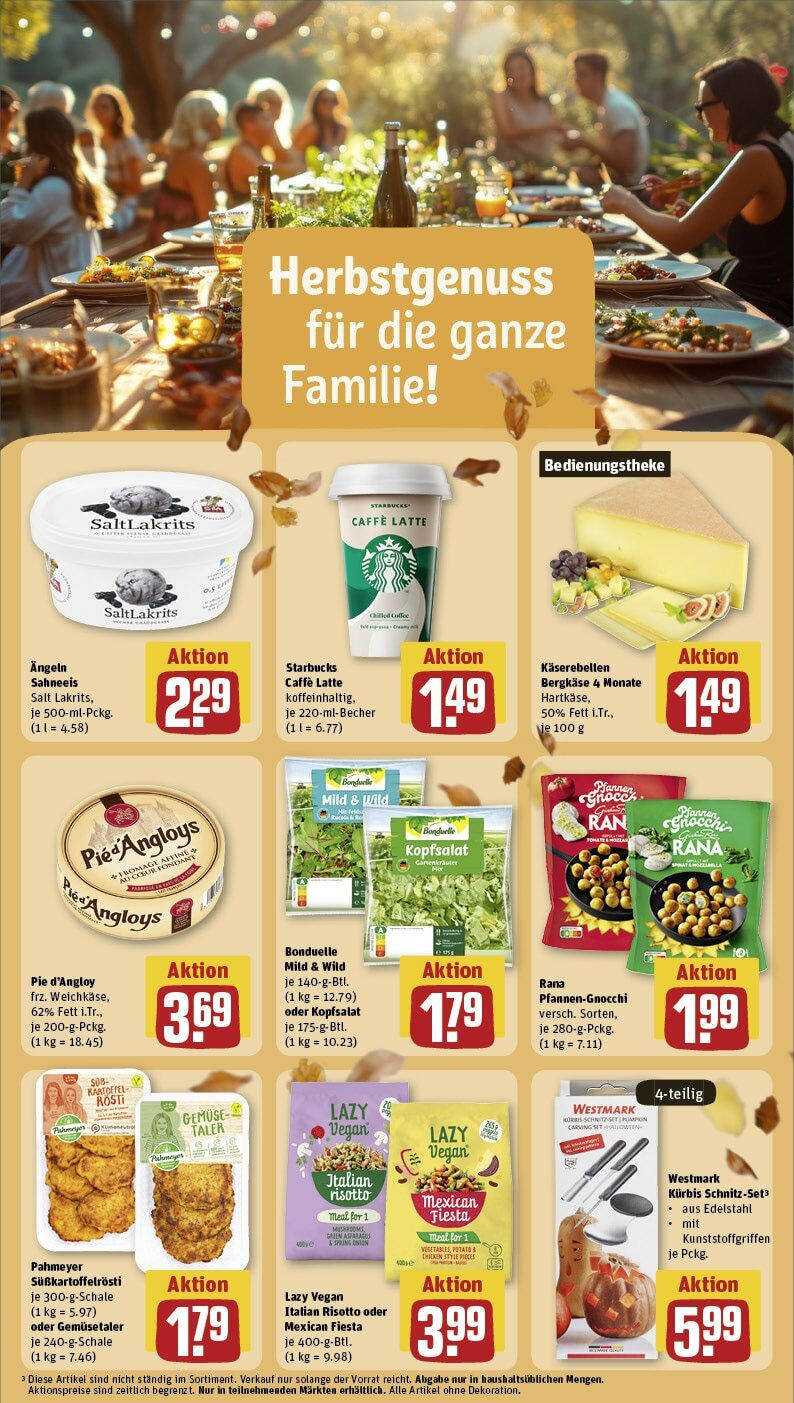 Rewe - Nordhorn, Friedrich-Ebert-Straße 2 (ab 14.10.2024) zum Blättern » Angebote | Seite: 18 | Produkte: Starbucks, Kürbis