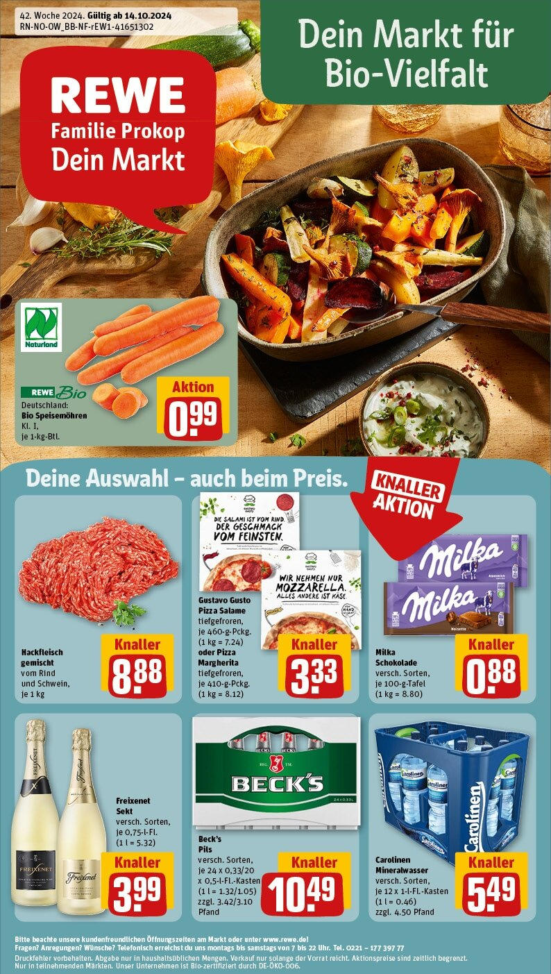 REWE Prospekt ab 14.10.2024 nächste Woche - Beverungen, Lange Straße 5