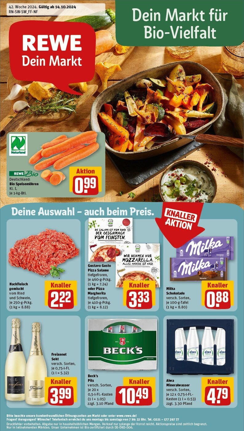 REWE Prospekt ab 14.10.2024 nächste Woche - Stuttgart/Zuffenhausen, Burgunderstraße 2