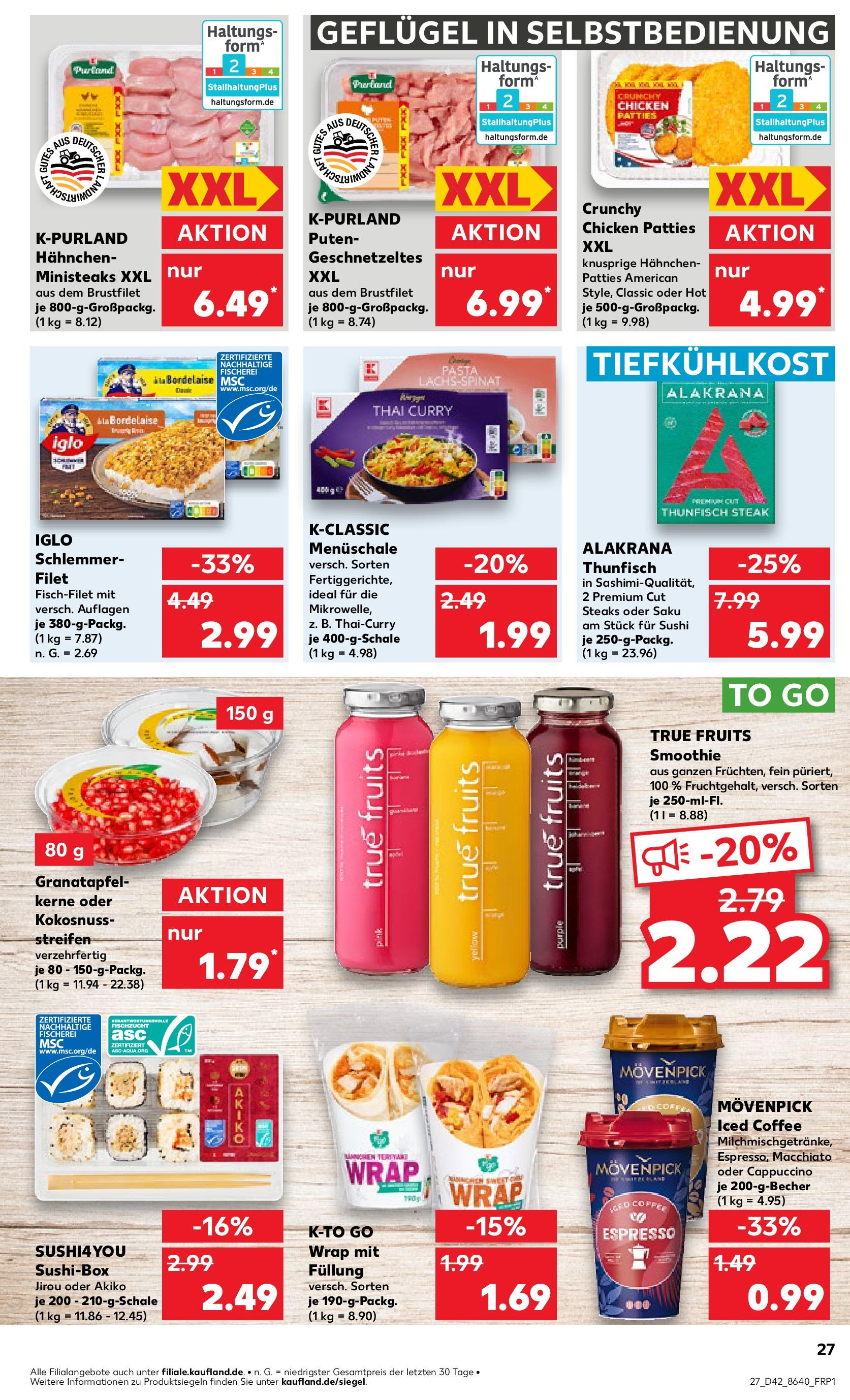 Kaufland - Nordrhein - Westfalen  (ab 17.10.2024) » Angebote Online zum Blättern | Seite: 27 | Produkte: Hahnchen, Granatapfel, Thunfisch, Steak