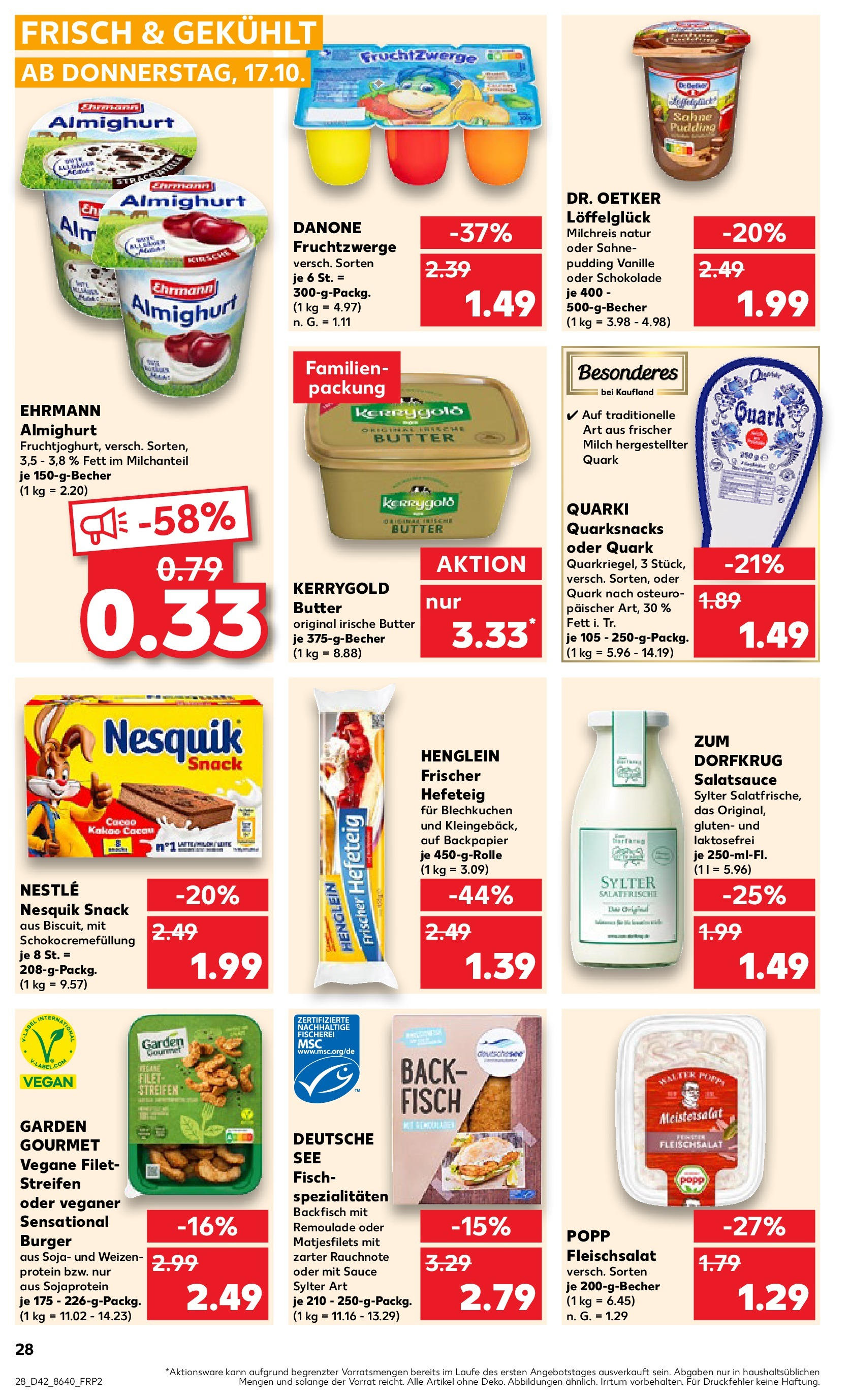 Kaufland - Nordrhein - Westfalen  (ab 17.10.2024) » Angebote Online zum Blättern | Seite: 28 | Produkte: Schokolade, Burger, Pudding, Sahne