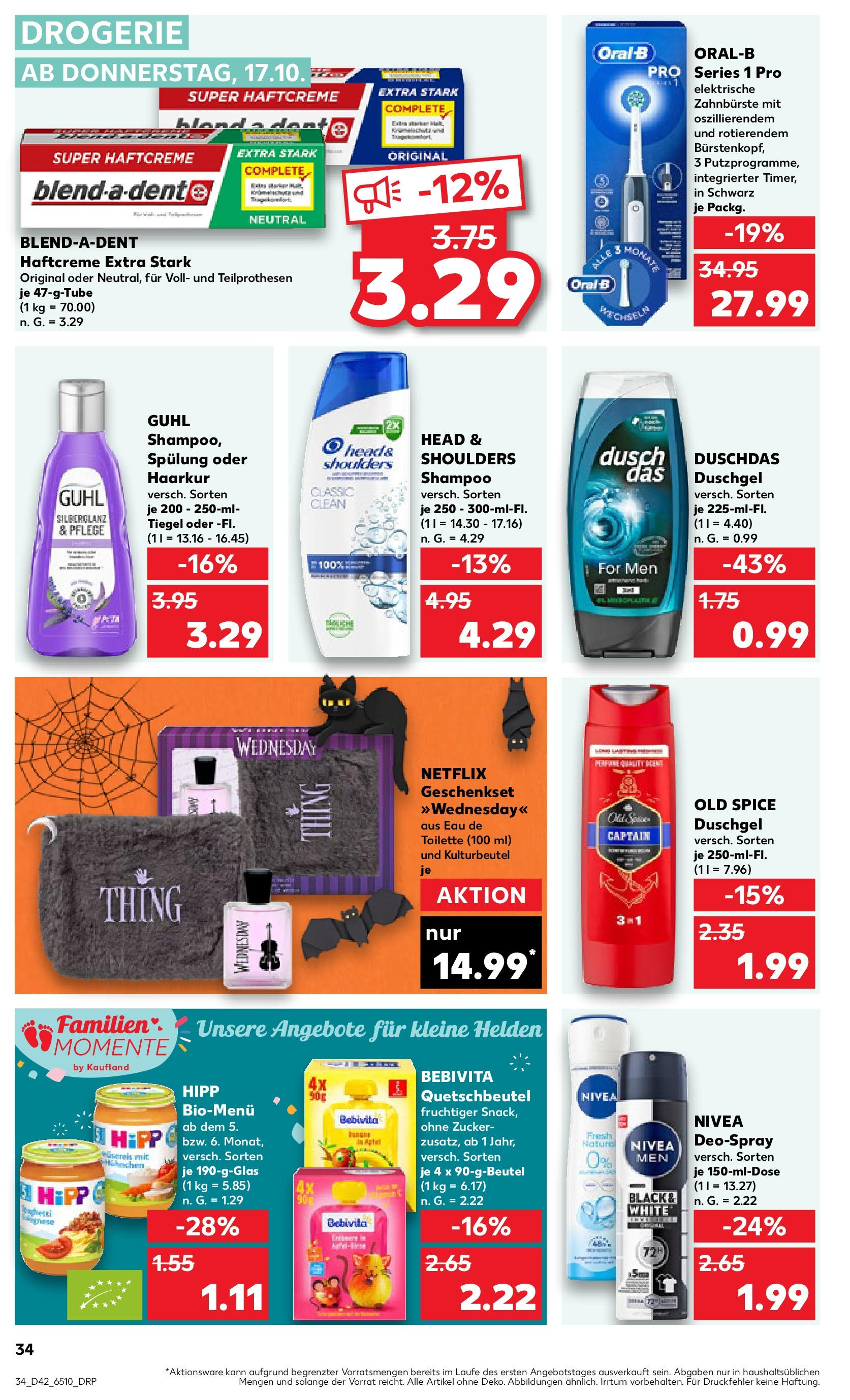 Kaufland - Nordrhein - Westfalen  (ab 17.10.2024) » Angebote Online zum Blättern | Seite: 34 | Produkte: Shampoo, Spülung, Duschgel, Zucker