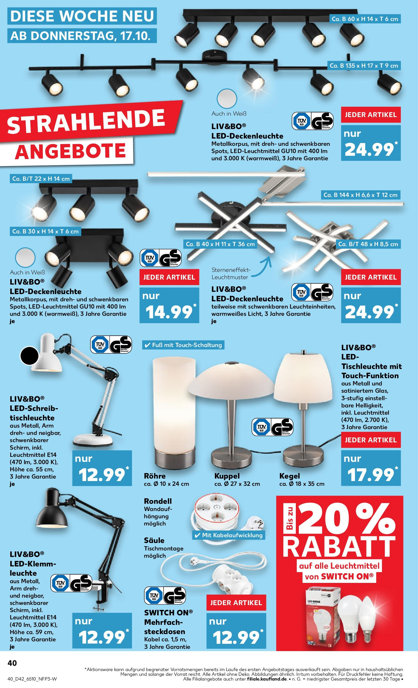 Kaufland - Nordrhein - Westfalen  (ab 17.10.2024) » Angebote Online zum Blättern | Seite: 40 | Produkte: Kabel