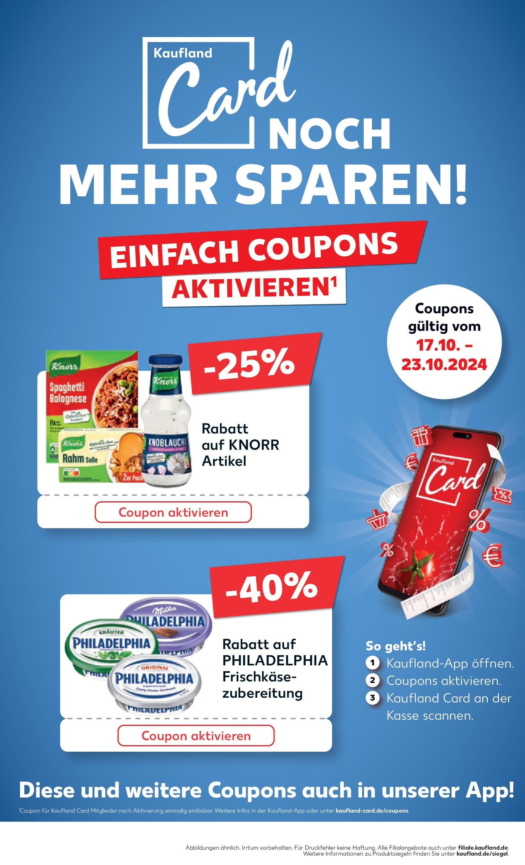 Kaufland - Nordrhein - Westfalen  (ab 17.10.2024) » Angebote Online zum Blättern | Seite: 56 | Produkte: Philadelphia, Knorr, Knoblauch, Frischkase