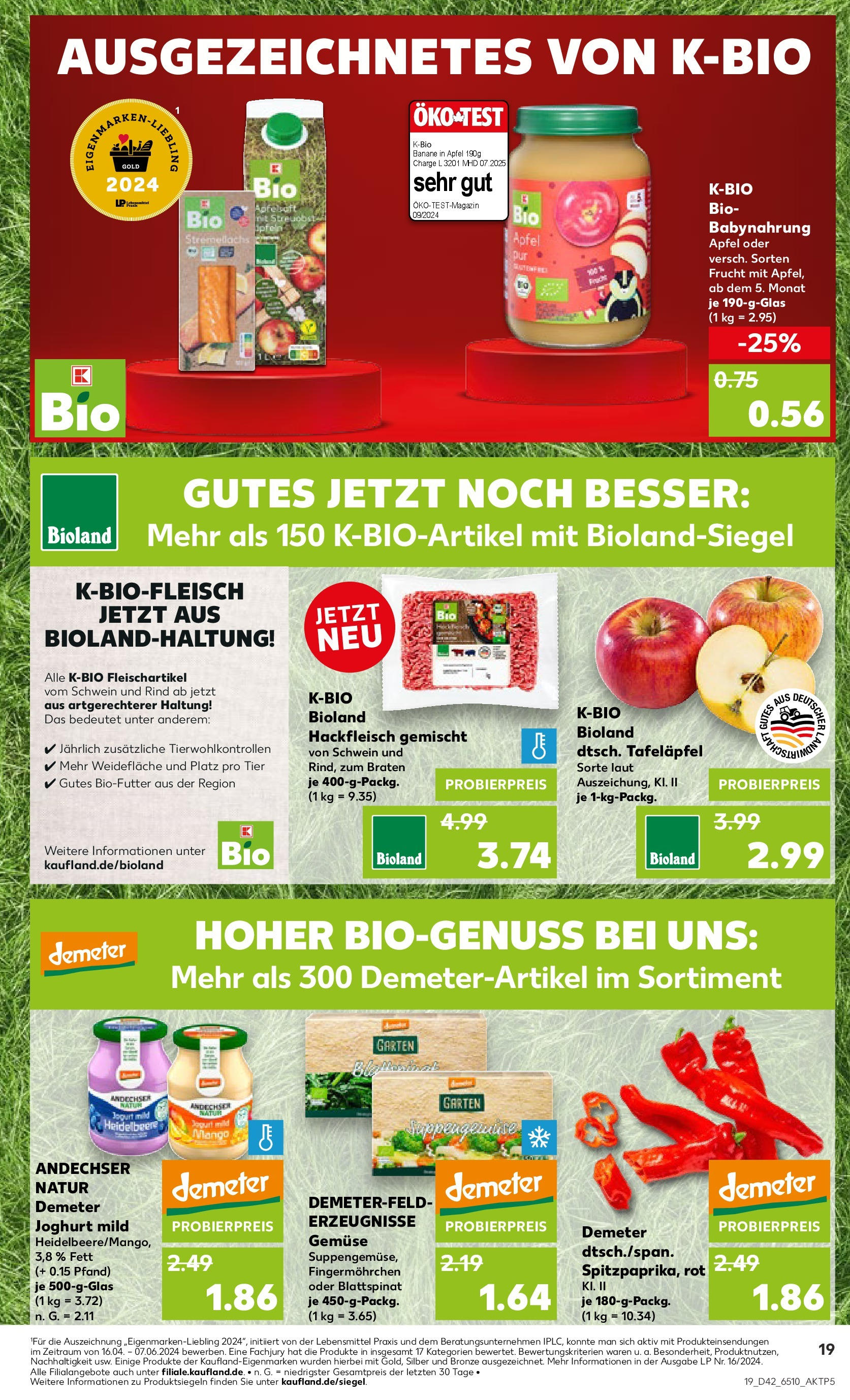 Kaufland - Nordrhein - Westfalen  (ab 17.10.2024) » Angebote Online zum Blättern | Seite: 19 | Produkte: Apfelsaft, Babynahrung, Mango, Hackfleisch