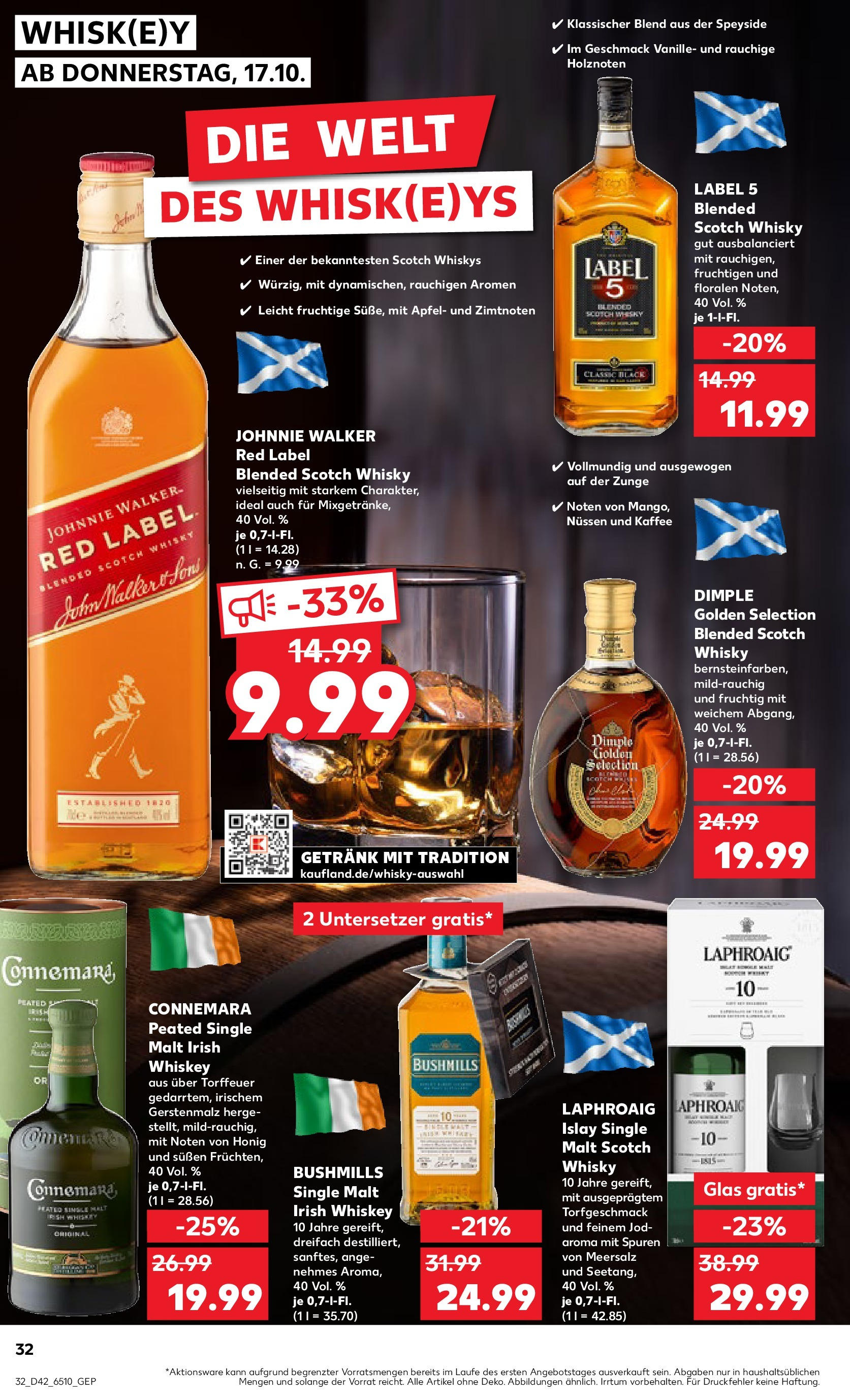 Kaufland - Nordrhein - Westfalen  (ab 17.10.2024) » Angebote Online zum Blättern | Seite: 32 | Produkte: Whisky, Kaffee, Äpfel, Whiskey