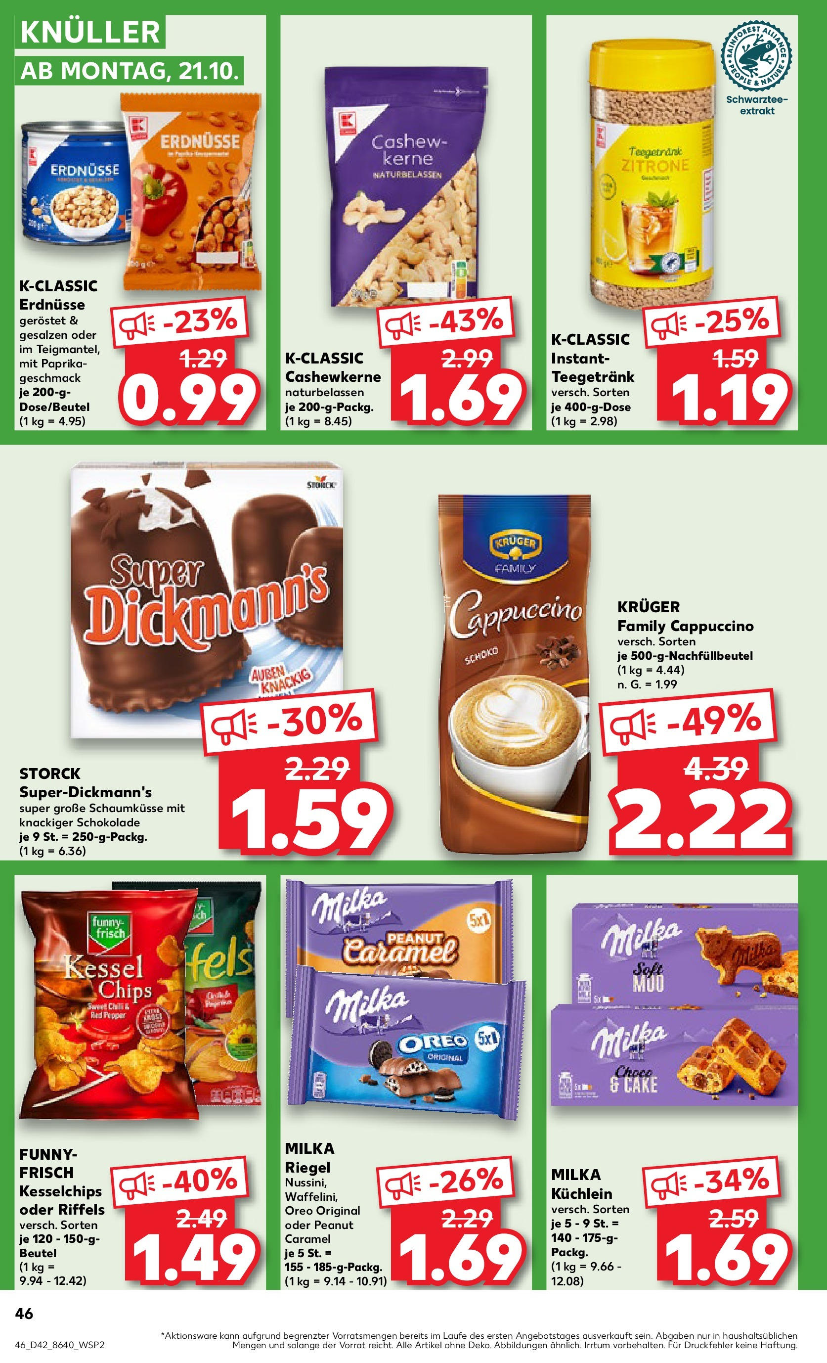 Kaufland - Nordrhein - Westfalen  (ab 17.10.2024) » Angebote Online zum Blättern | Seite: 46 | Produkte: Funny frisch, Zitrone, Chili, Chips