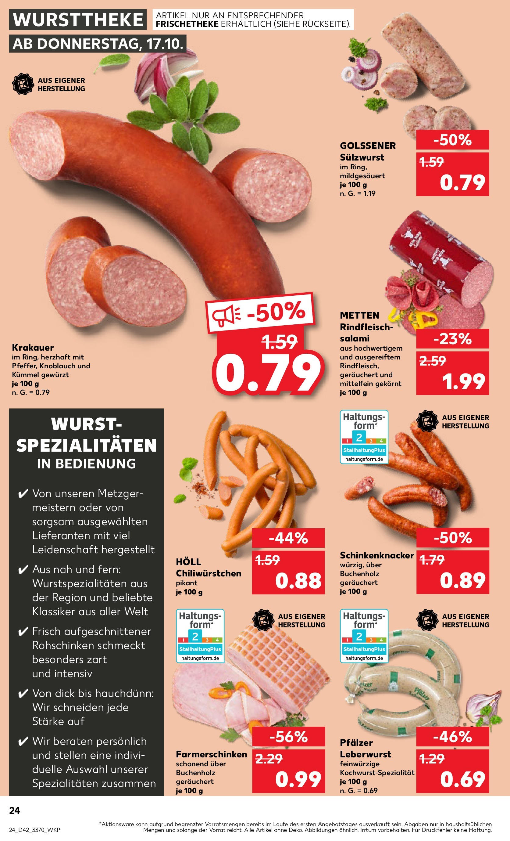 Kaufland - Berlin (ab 17.10.2024) » Angebote Online zum Blättern | Seite: 24 | Produkte: Wurst, Knoblauch, Salami, Rindfleisch