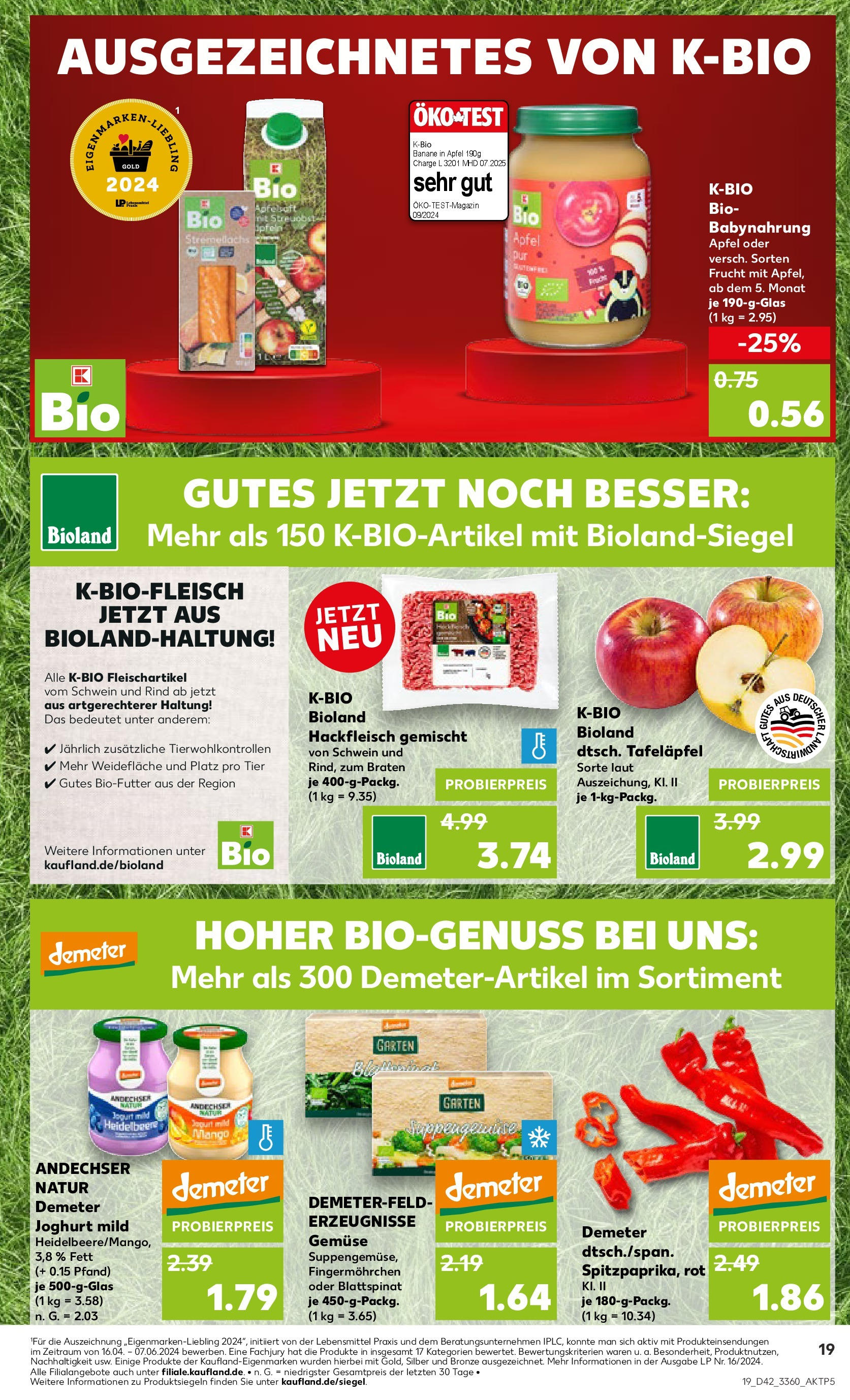 Kaufland - Berlin (ab 17.10.2024) » Angebote Online zum Blättern | Seite: 19 | Produkte: Apfelsaft, Babynahrung, Mango, Hackfleisch