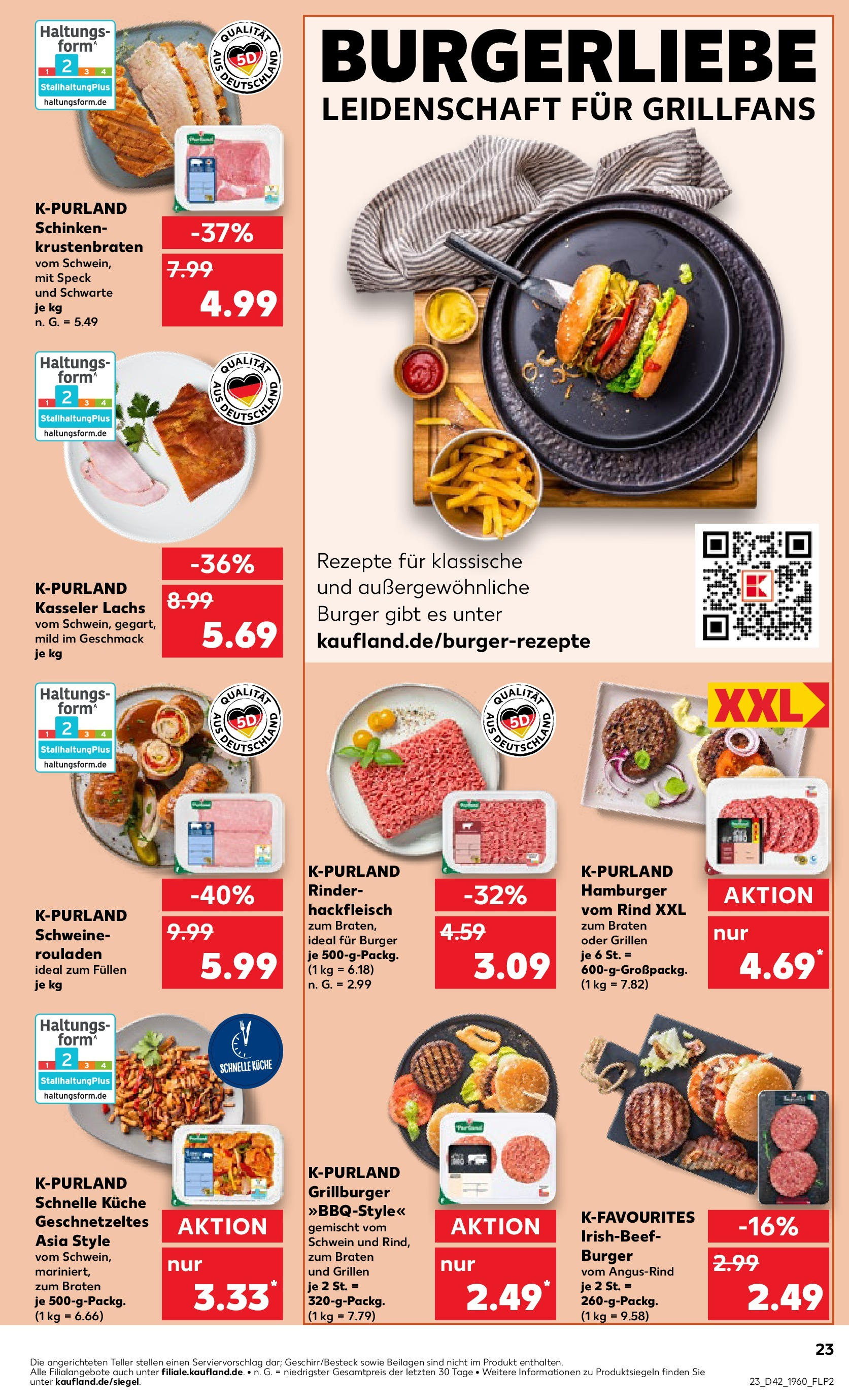 Kaufland - Berlin (ab 17.10.2024) » Angebote Online zum Blättern | Seite: 23 | Produkte: Rinderbraten, Küche, Burger, Gulasch