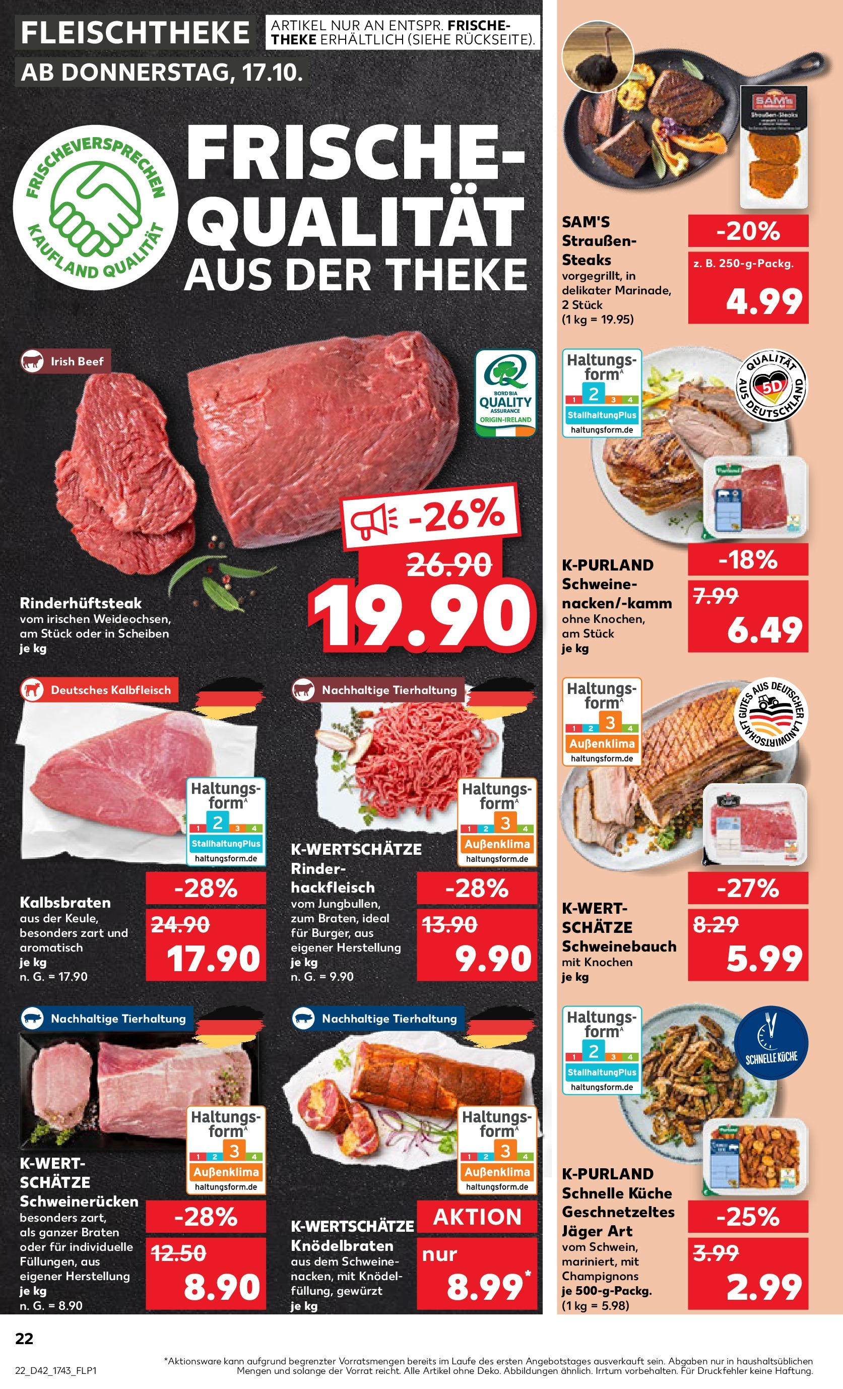 Kaufland - Nordrhein - Westfalen  (ab 17.10.2024) » Angebote Online zum Blättern | Seite: 22 | Produkte: Grill, Küche, Lachs, Gulasch