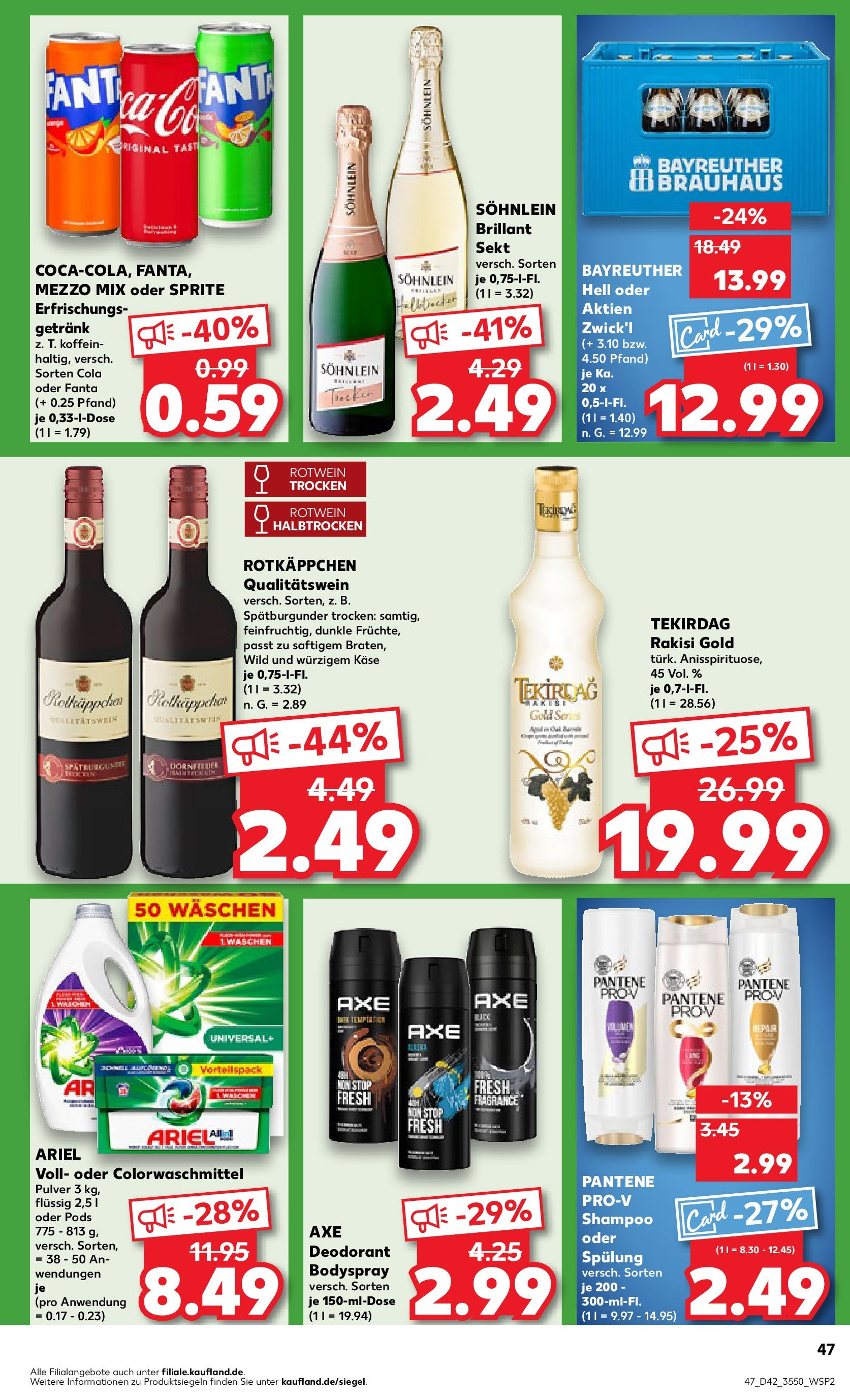 Kaufland - Berlin (ab 17.10.2024) » Angebote Online zum Blättern | Seite: 47 | Produkte: Cola, Rotwein trocken, Rotwein halbtrocken, Deodorant