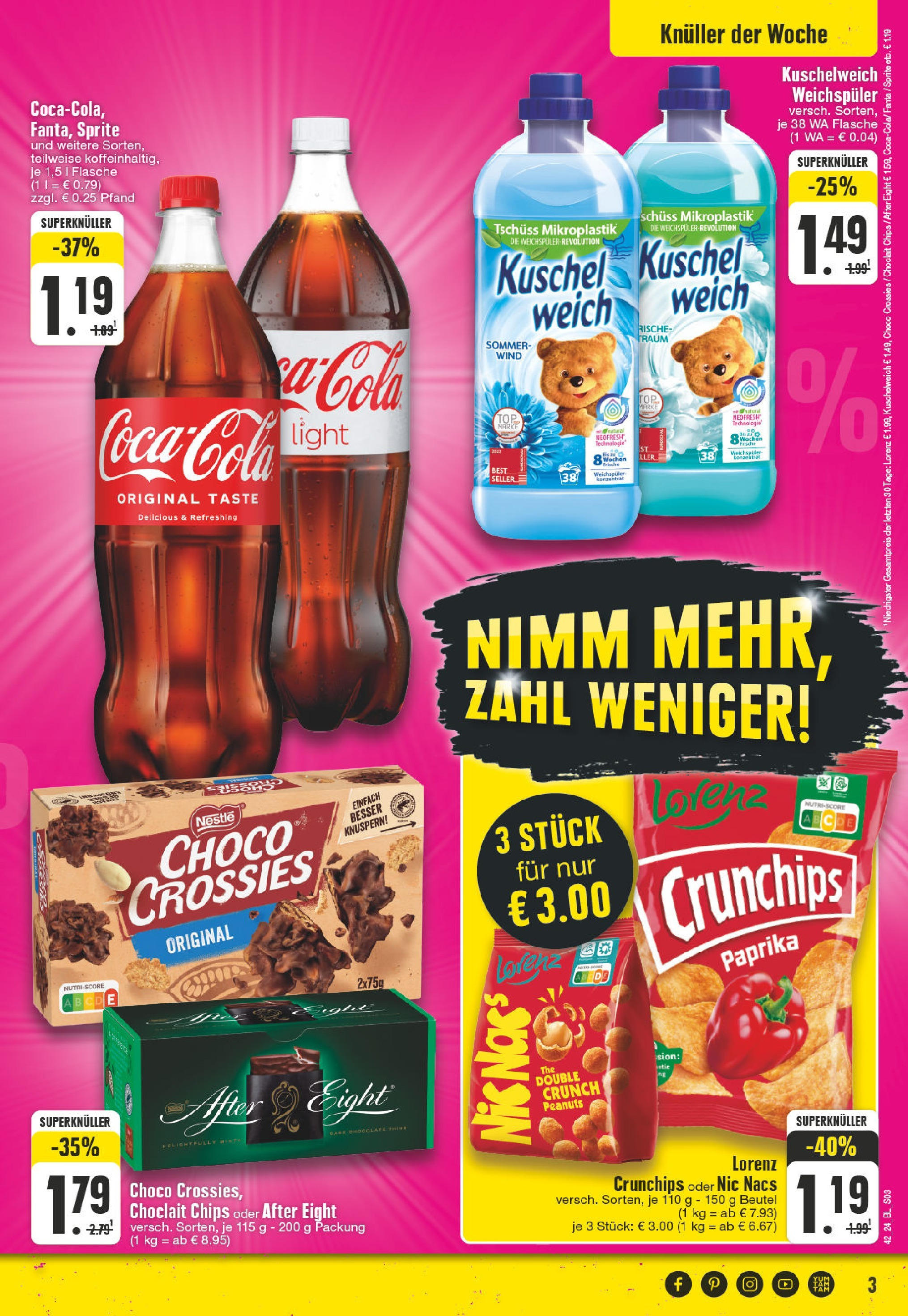 Edeka - Dorsten, An Der Seikenkapelle 2 (ab 14.10.2024) » Angebote Online | Seite: 3 | Produkte: Fanta, Sprite, Weichspüler, Paprika