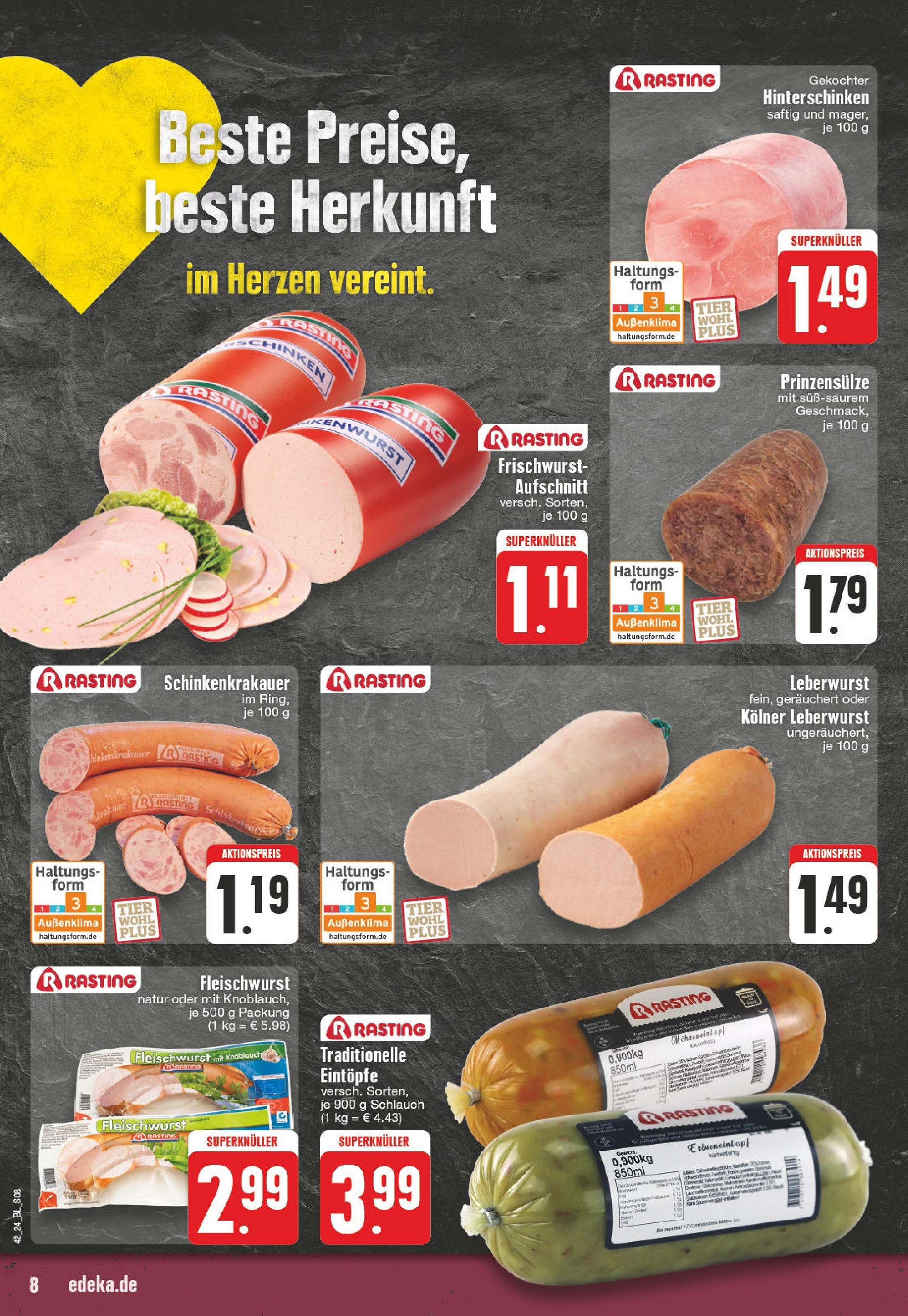 Edeka - Hagen-Eppenhausen, Eppenhauser Straße 4 (ab 14.10.2024) » Angebote Online | Seite: 8 | Produkte: Knoblauch, Schinken