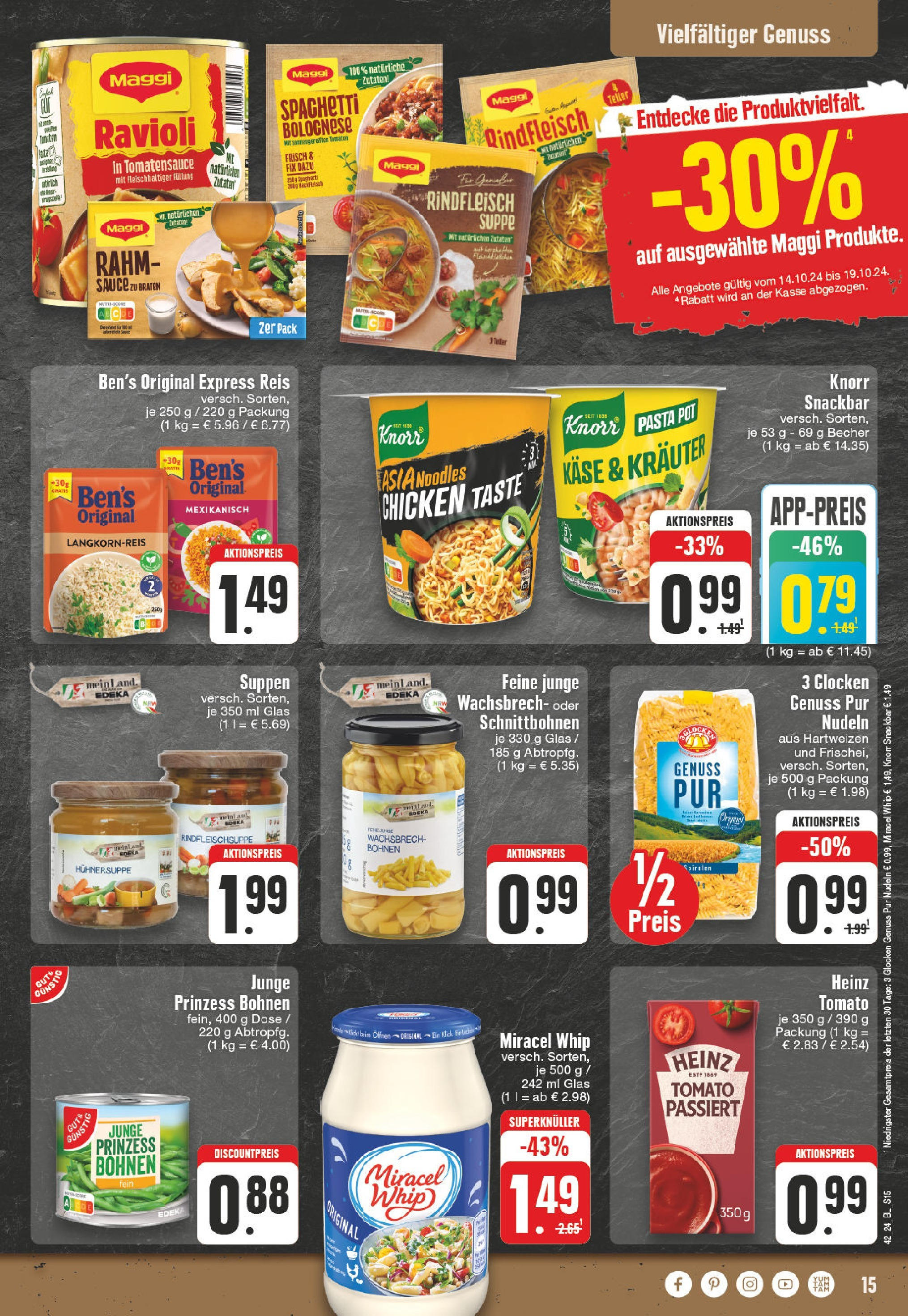 Edeka - Hagen-Eppenhausen, Eppenhauser Straße 4 (ab 14.10.2024) » Angebote Online | Seite: 15 | Produkte: Maggi, Käse, Knorr, Rindfleisch