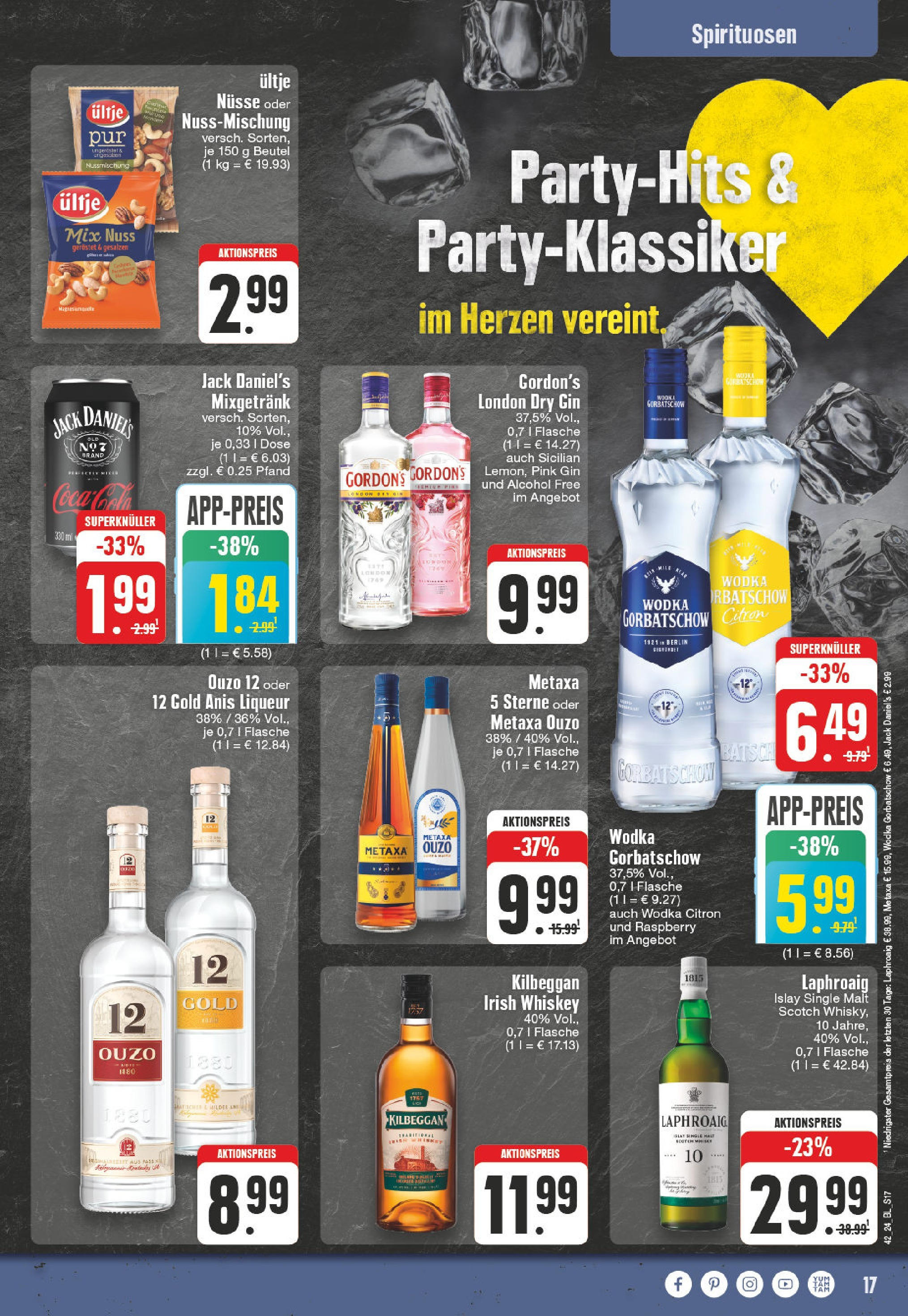 Edeka - Erkelenz, Karolingerring 2 (ab 14.10.2024) » Angebote Online | Seite: 17 | Produkte: Ouzo 12, Coca cola, Jack Daniel's, Metaxa