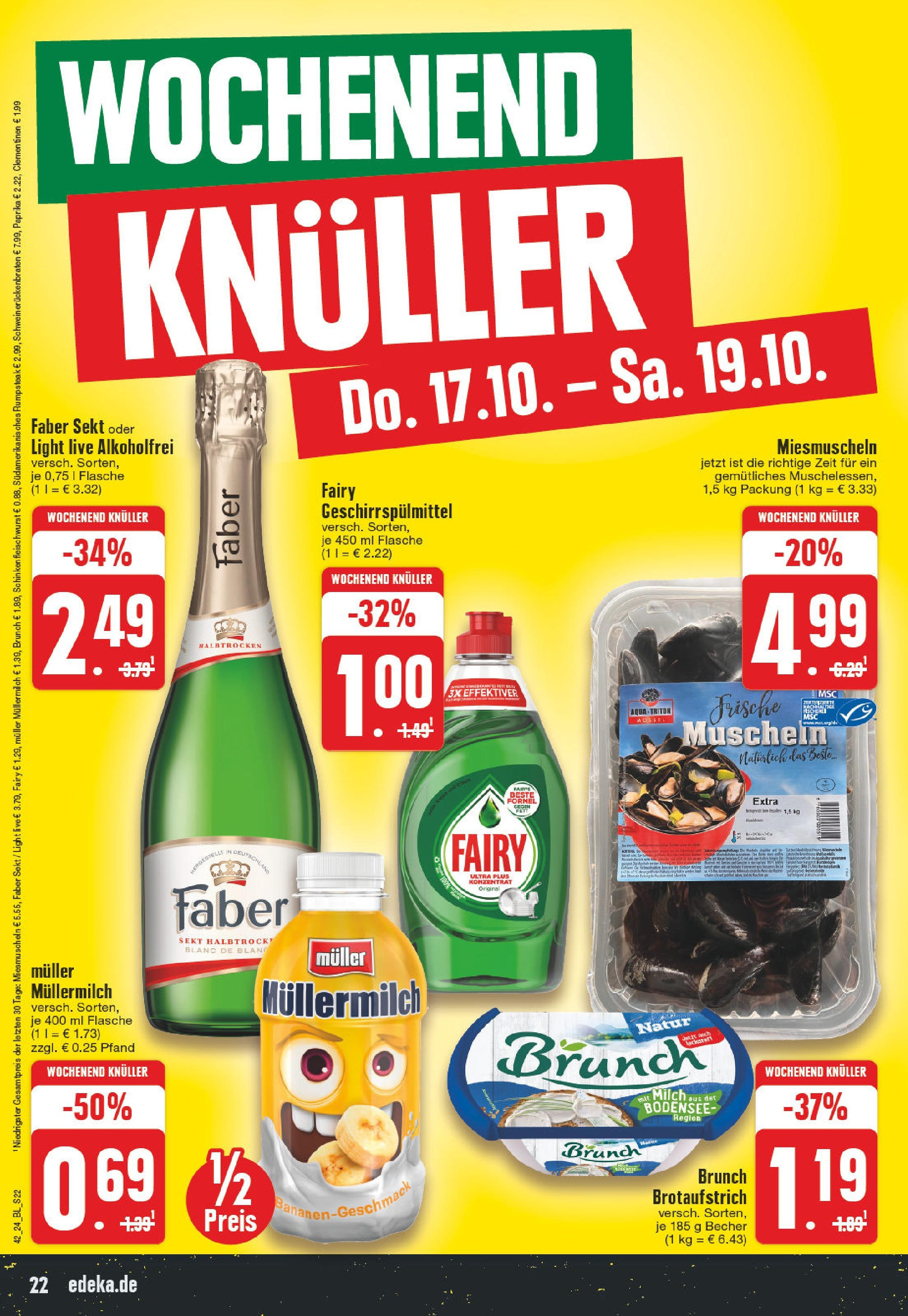 Edeka - Erkelenz, Karolingerring 2 (ab 14.10.2024) » Angebote Online | Seite: 22 | Produkte: Milch, Paprika, Schinken, Muller mullermilch