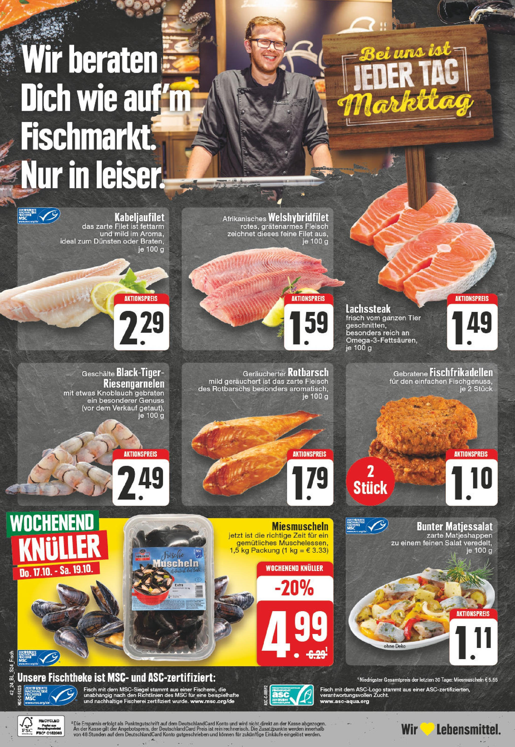 Edeka - Hagen-Eppenhausen, Eppenhauser Straße 4 (ab 14.10.2024) » Angebote Online | Seite: 24 | Produkte: Fisch, Knoblauch, Fleisch, Salat