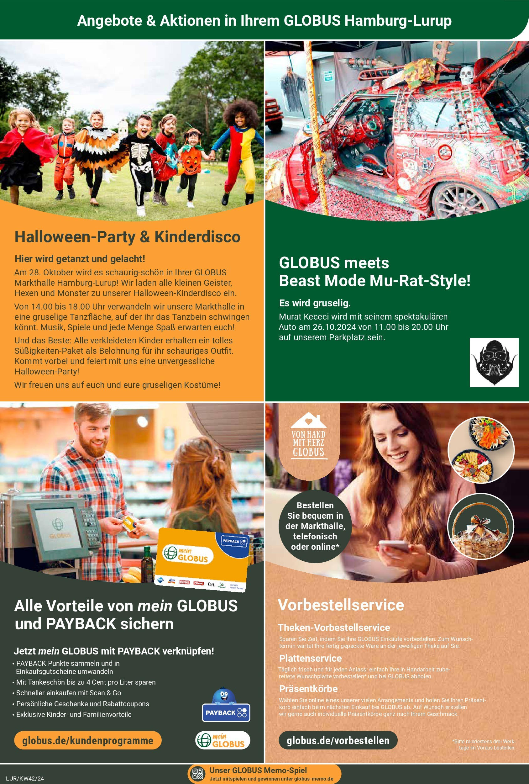 Globus - Hamburg, Grandkuhlenweg 11  (ab 14.10.2024) » Angebote online | Seite: 24 | Produkte: Theke, Korb, Monster, Uhr