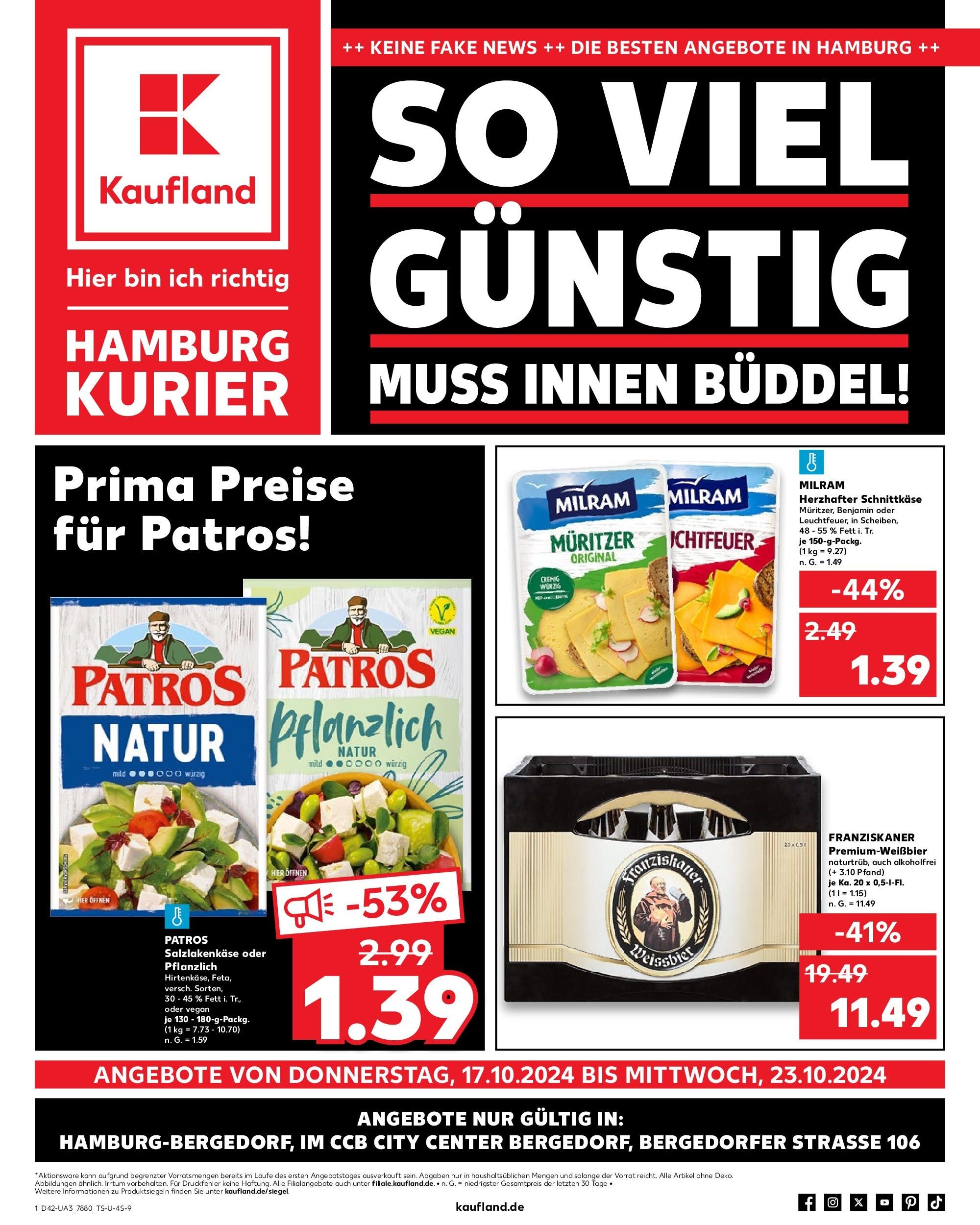 Kaufland - Hamburg (ab 17.10.2024) » Angebote Online zum Blättern | Seite: 3 | Produkte: Melitta, Maggi, Bad, Babybel