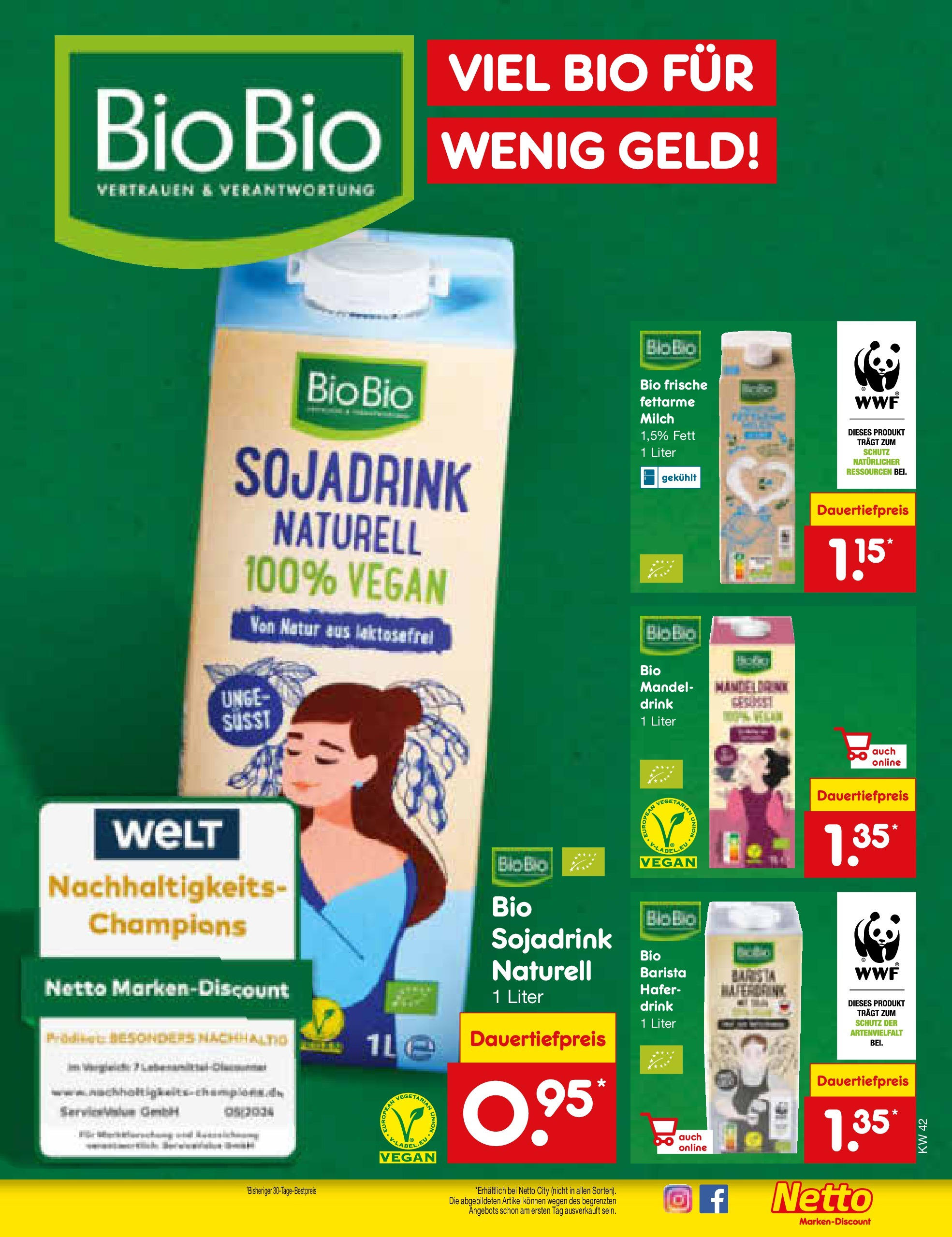 Netto Marken-Discount - Rheinland-Pfalz (ab 14.10.2024) » Angebote | Seite: 13 | Produkte: Milch, Haferdrink