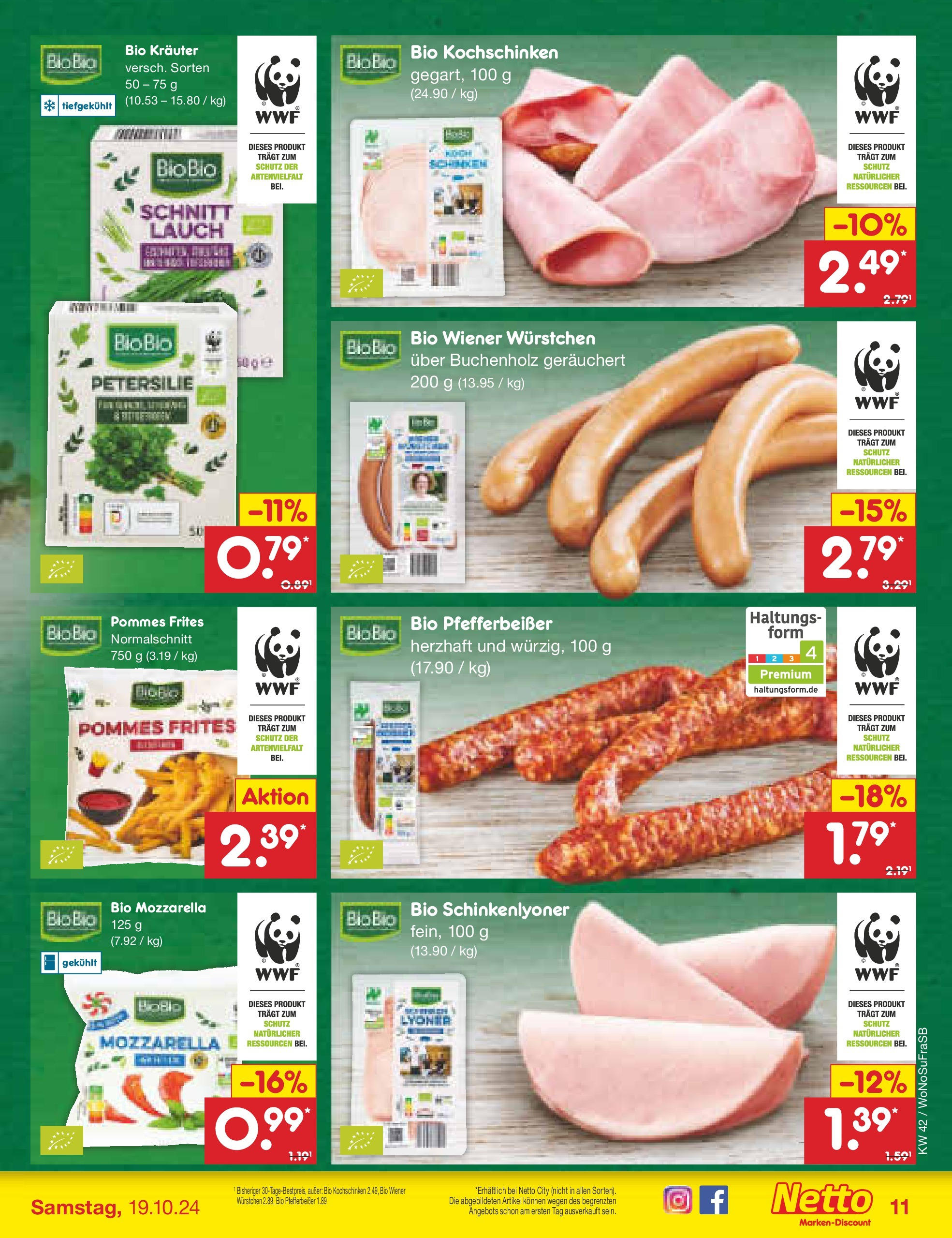 Netto Marken-Discount - Rheinland-Pfalz (ab 14.10.2024) » Angebote | Seite: 11 | Produkte: Wiener wurstchen, Pommes, Pommes frites, Petersilie