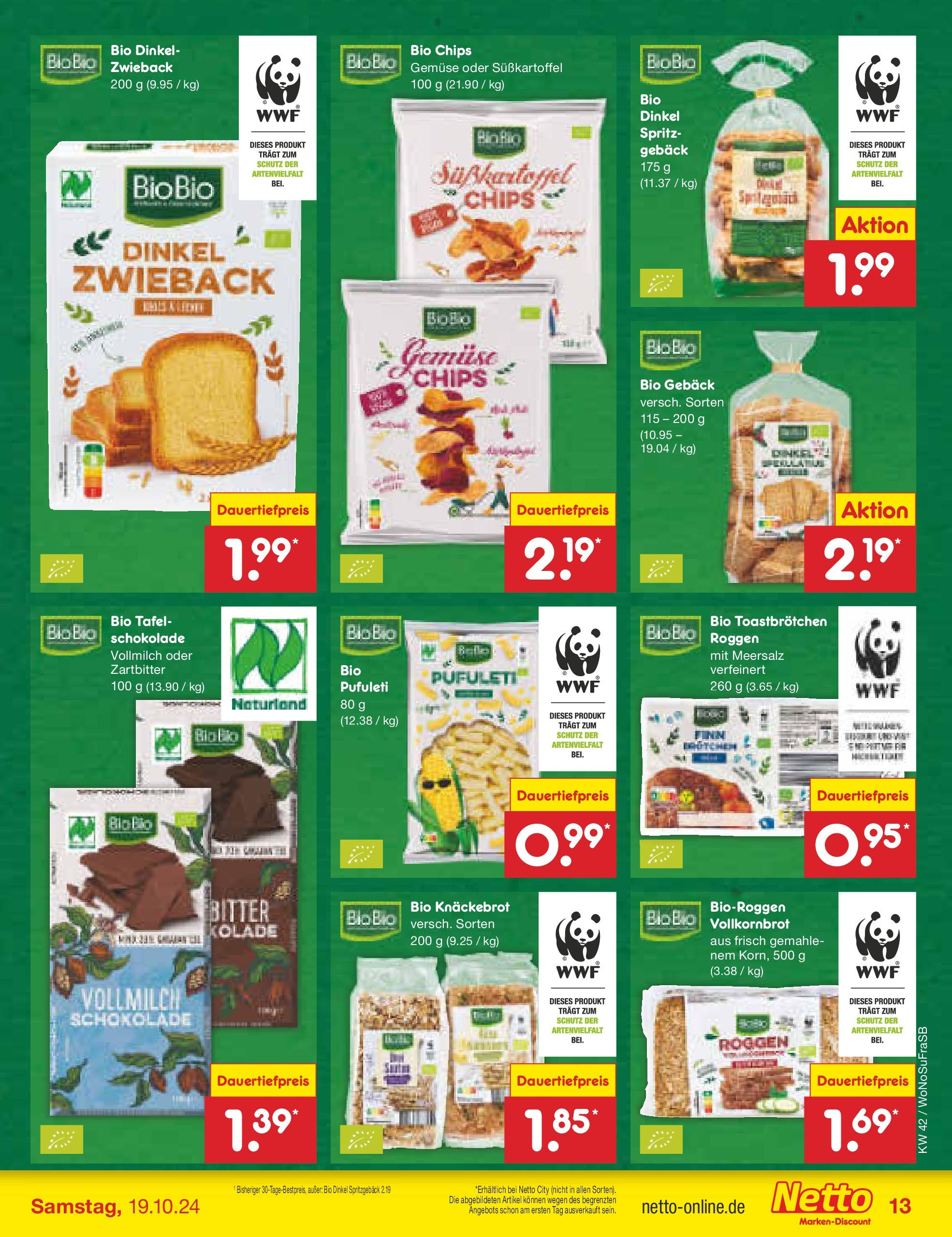 Netto Marken-Discount - Rheinland-Pfalz (ab 14.10.2024) » Angebote | Seite: 15 | Produkte: Schokolade, Vollkornbrot, Gemüse, Chips