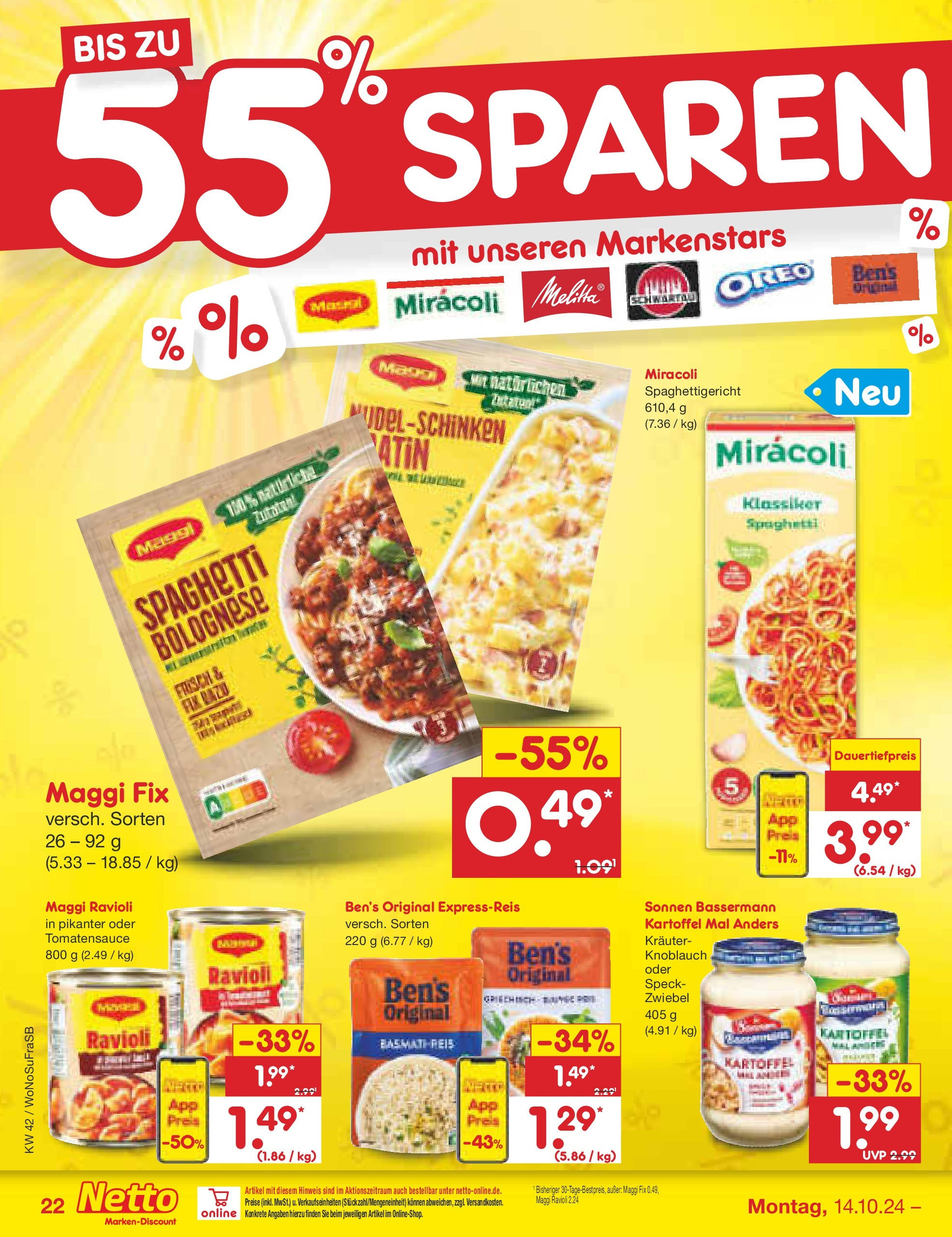 Netto Marken-Discount - Hessen (ab 14.10.2024) » Angebote | Seite: 28 | Produkte: Melitta, Basmatireis, Maggi, Knoblauch