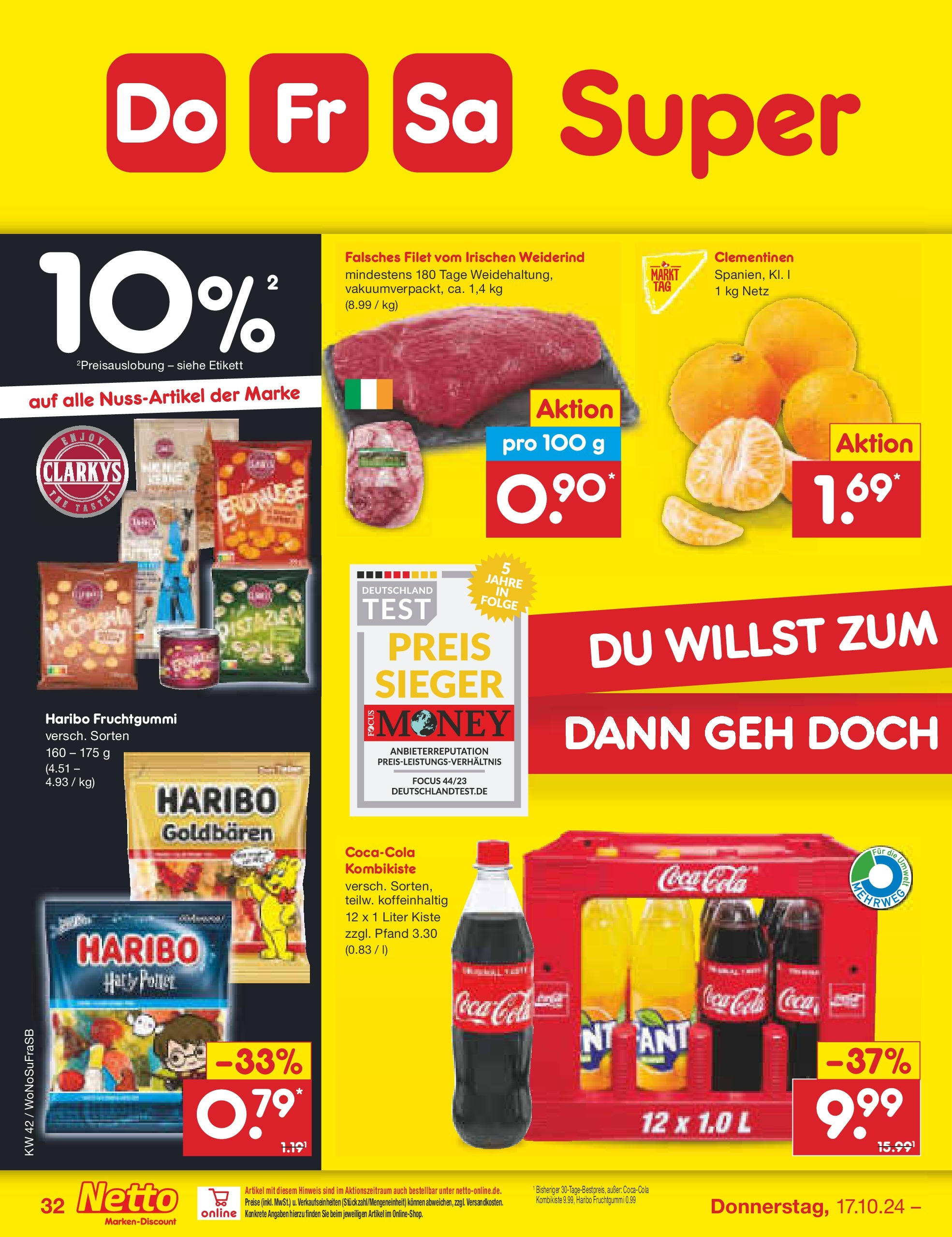 Netto Marken-Discount - Rheinland-Pfalz (ab 14.10.2024) » Angebote | Seite: 40 | Produkte: Coca cola, Haribo, Cola