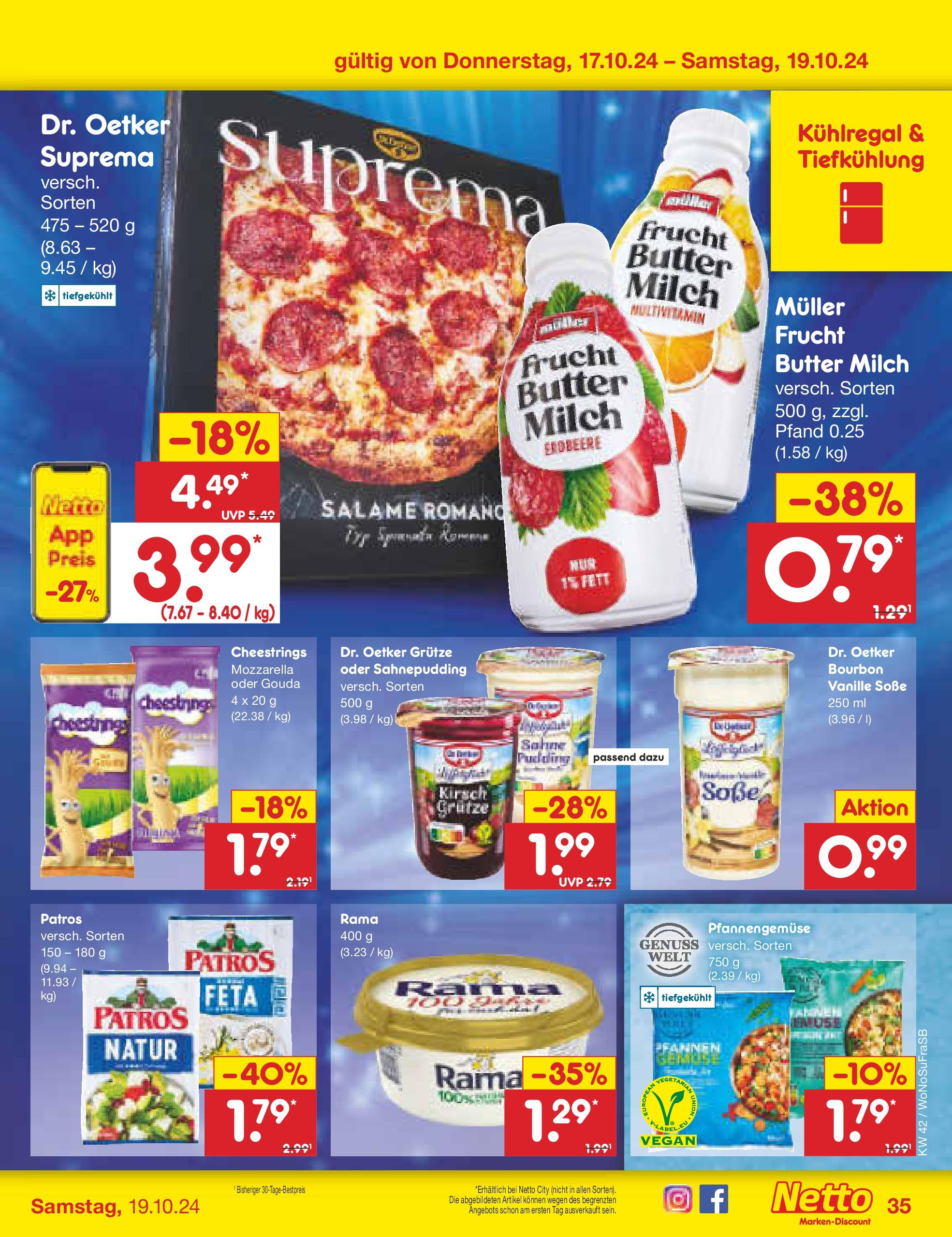 Netto Marken-Discount - Rheinland-Pfalz (ab 14.10.2024) » Angebote | Seite: 43 | Produkte: Milch, Butter, Gouda, Bourbon