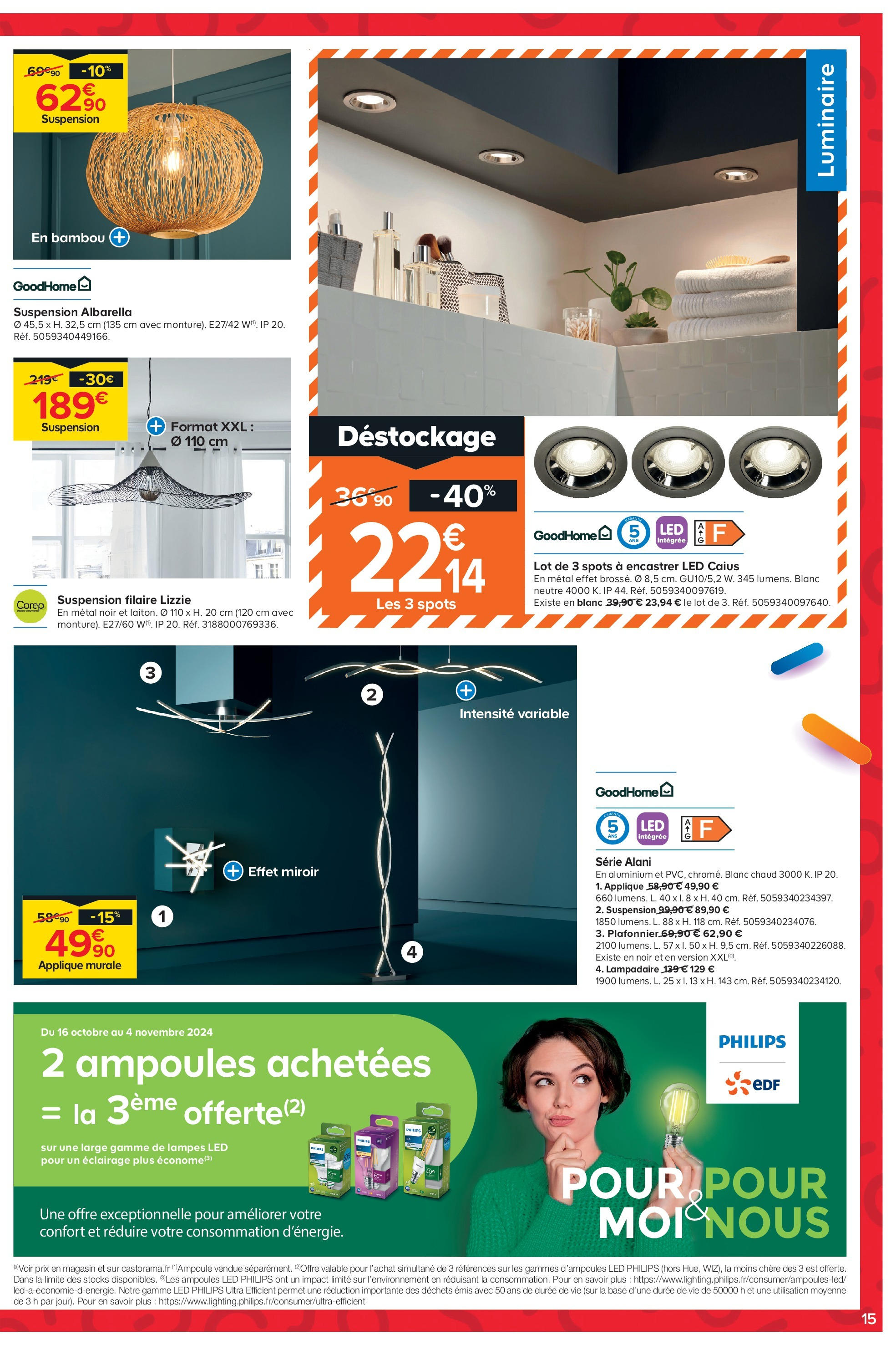 Castorama Coignières, 76 Route Nationale 10  à partir du 16/10/2024 - promo en ligne | Page: 15 | Produits: Base, Plafonnier, Suspension, Miroir