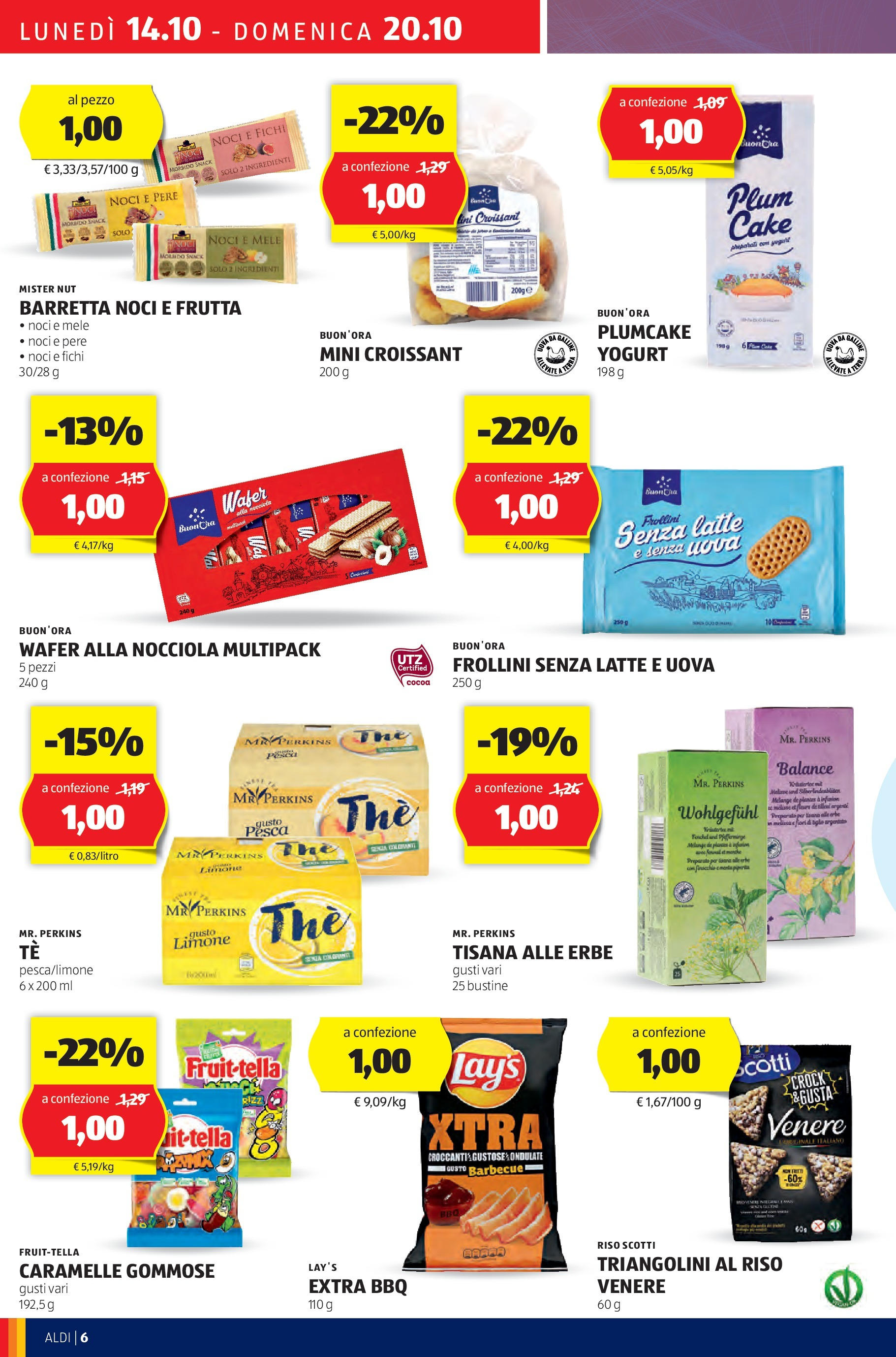 Nuovo Volantino Aldi	 dal 14/10/2024 > offerte anteprima 🛍️ | Pagina: 6 | Prodotti: Yogurt, Uova, Noci, Frollini