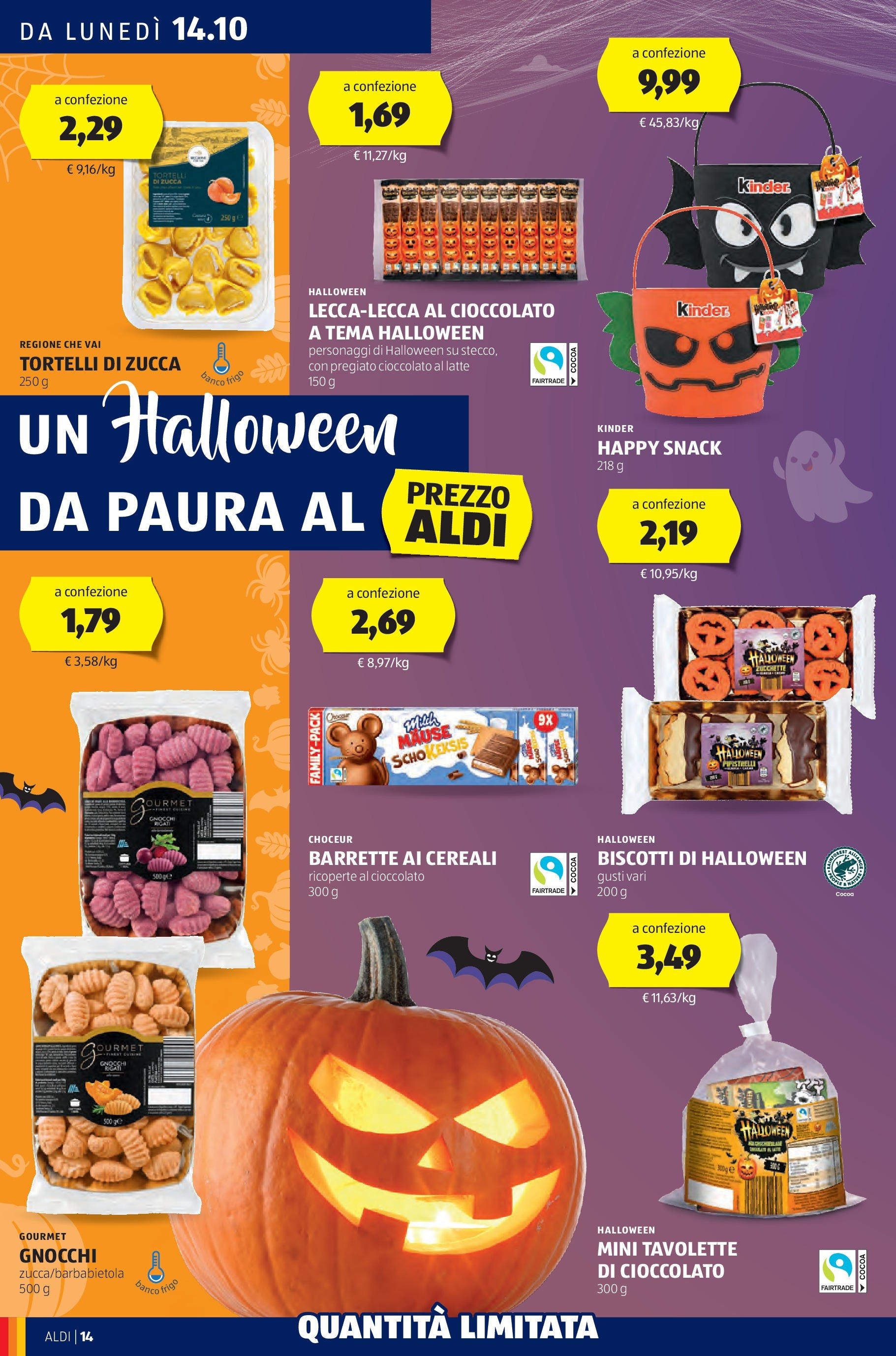 Nuovo Volantino Aldi	 dal 14/10/2024 > offerte anteprima 🛍️ | Pagina: 14 | Prodotti: Cioccolato, Cereali, Latte, Tortelli