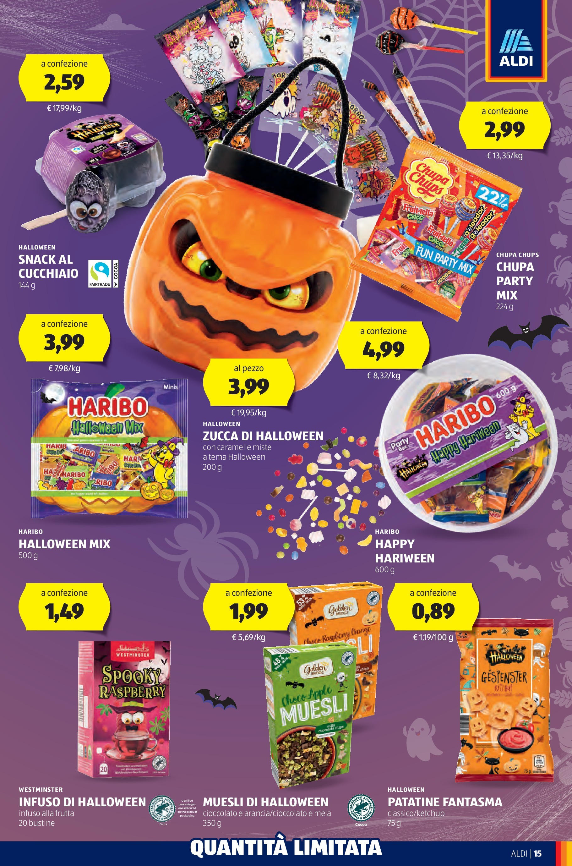 Nuovo Volantino Aldi	 dal 14/10/2024 > offerte anteprima 🛍️ | Pagina: 15 | Prodotti: Caramelle, Patatine, Ketchup, Frutta