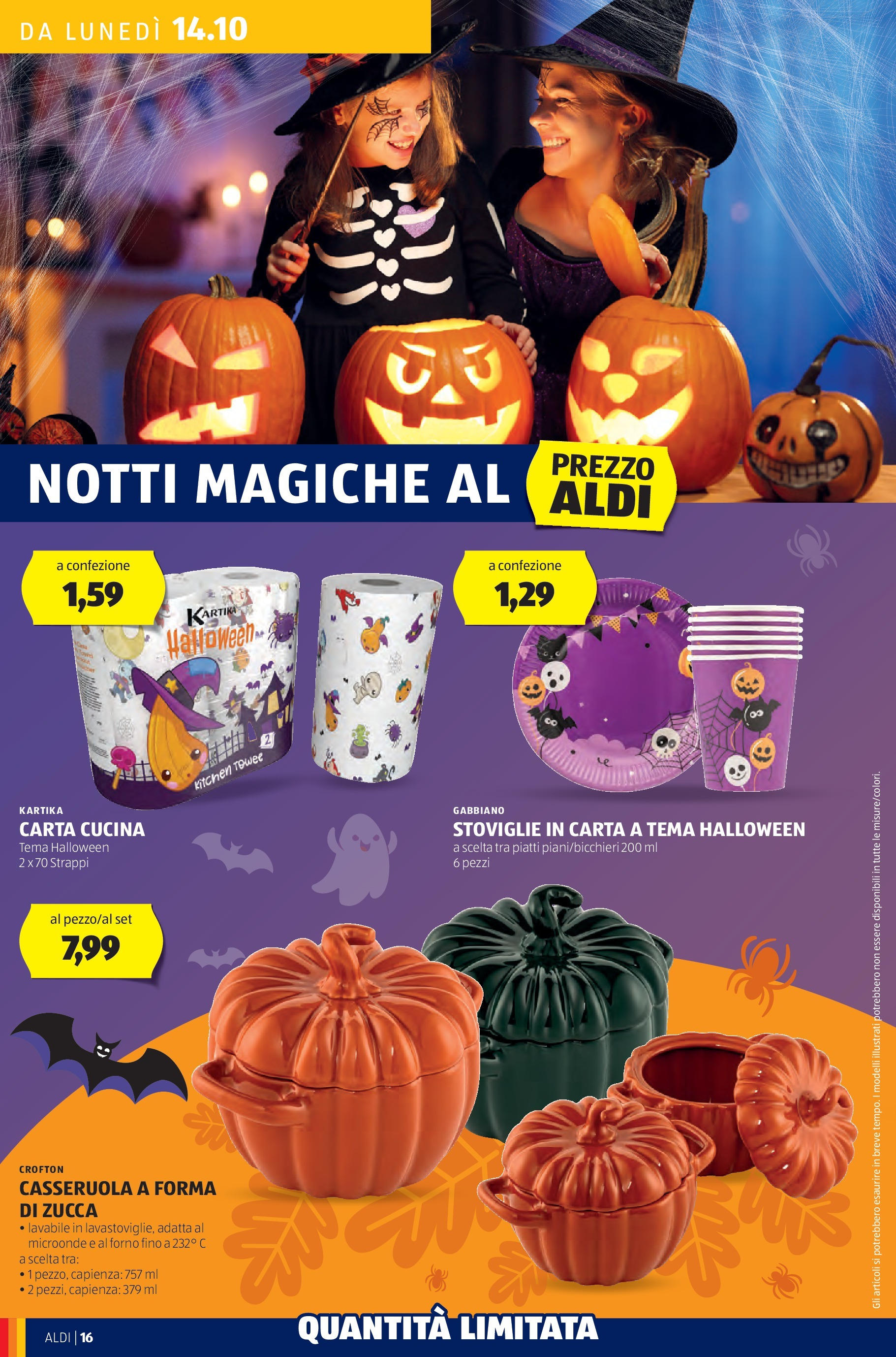 Nuovo Volantino Aldi	 dal 14/10/2024 > offerte anteprima 🛍️ | Pagina: 16 | Prodotti: Microonde, Zucca, Forno, Casseruola