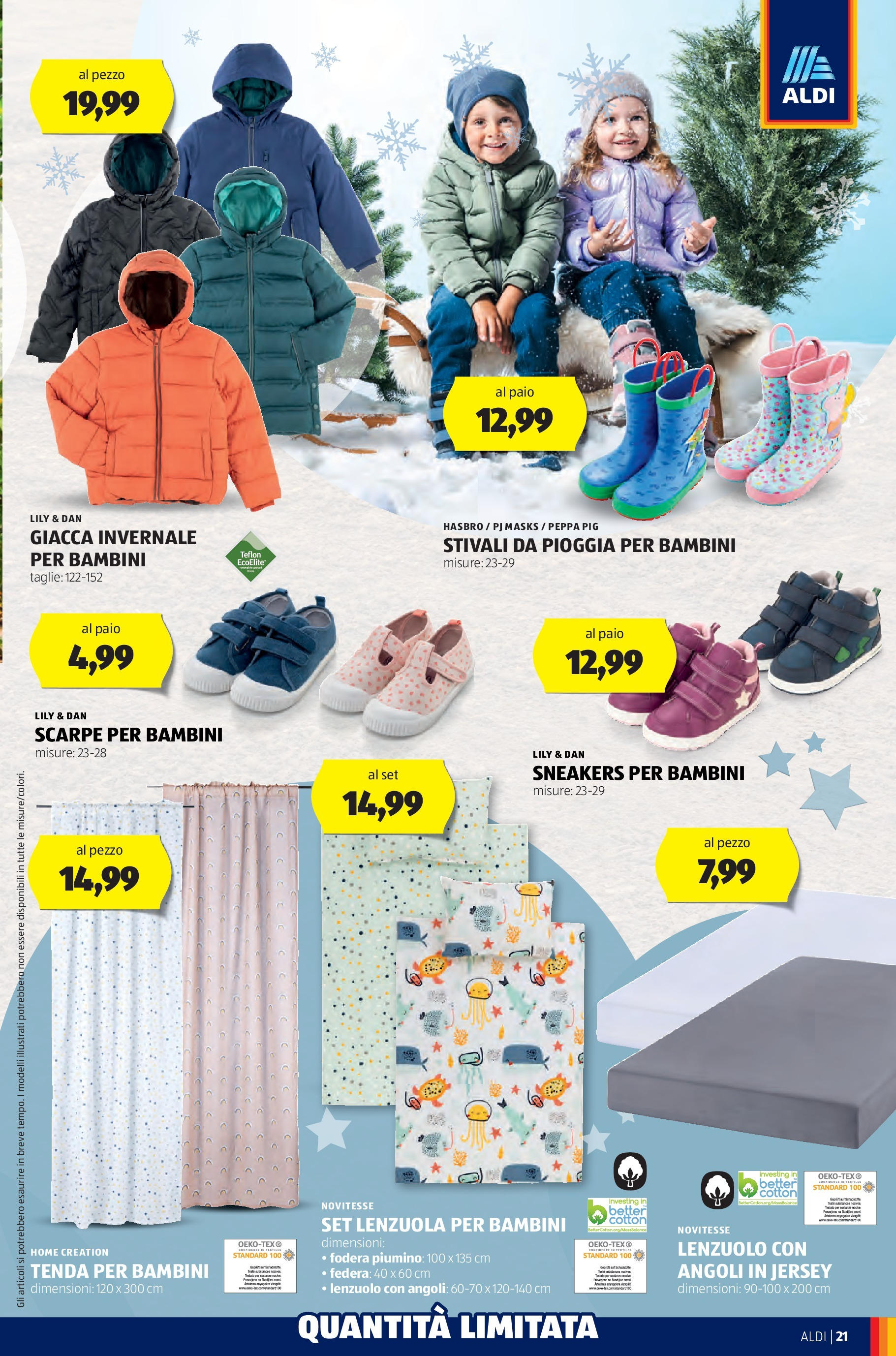 Nuovo Volantino Aldi	 dal 14/10/2024 > offerte anteprima 🛍️ | Pagina: 21 | Prodotti: Giacca, Tenda, Sneakers, Lenzuola