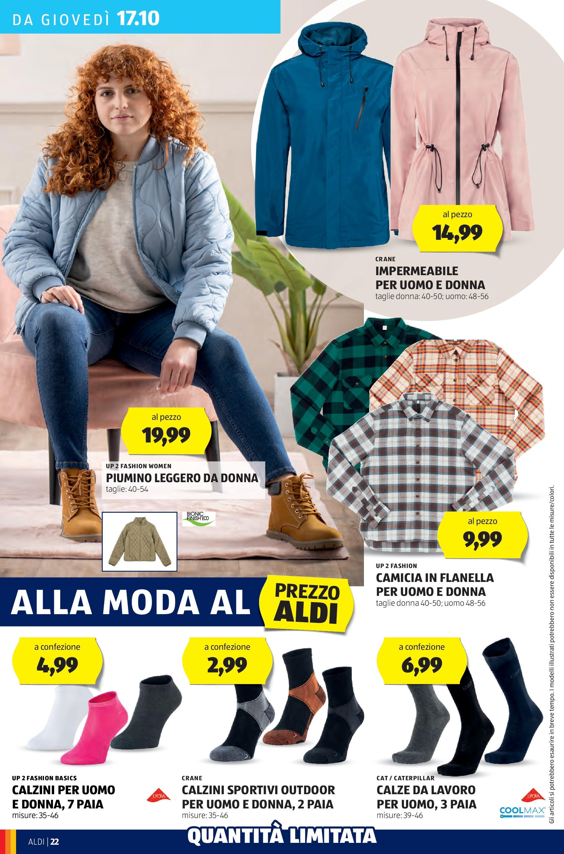 Nuovo Volantino Aldi	 dal 14/10/2024 > offerte anteprima 🛍️ | Pagina: 22 | Prodotti: Camicia, Calzini