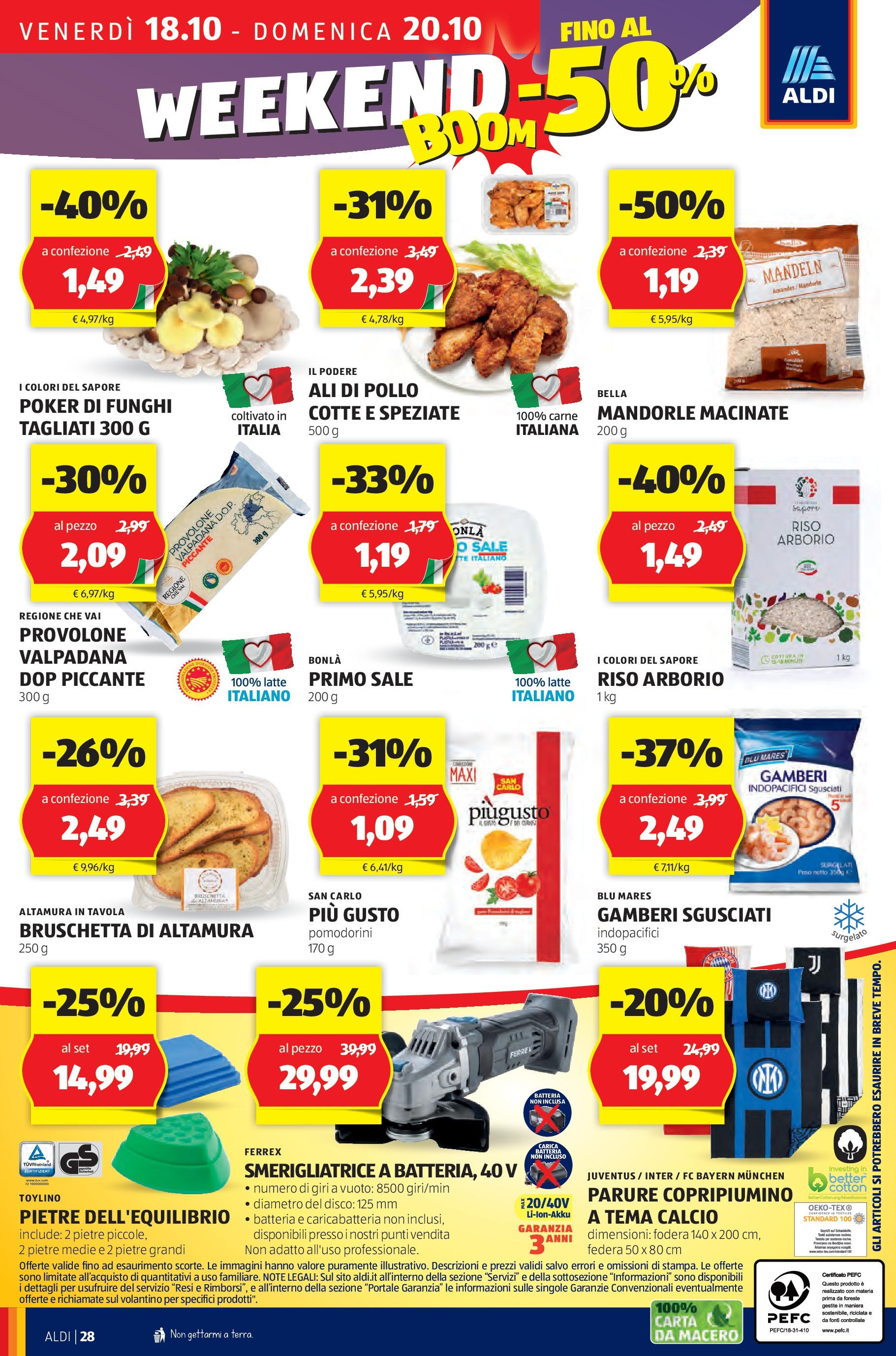 Nuovo Volantino Aldi	 dal 14/10/2024 > offerte anteprima 🛍️ | Pagina: 28 | Prodotti: Sale, Mandorle, Disco, Batteria