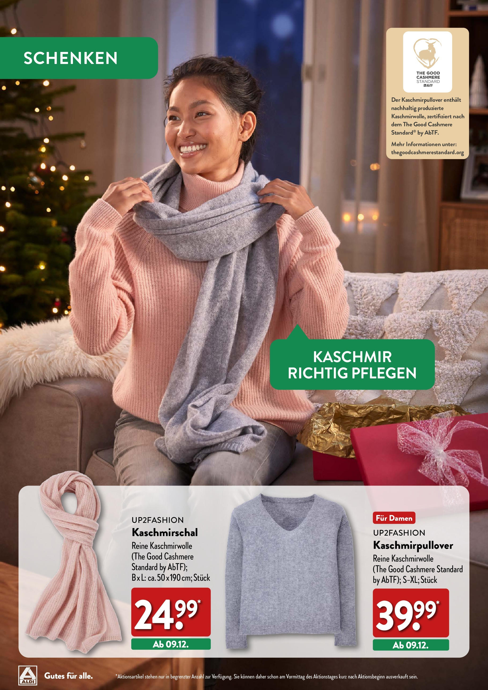 Aldi Weihnachten Deko und Geschenke - Hildburghausen, Coburger Straße 2 (ab 17.10.2024) » Angebote Online | Seite: 28 | Produkte: Up2fashion, Kaschmirpullover