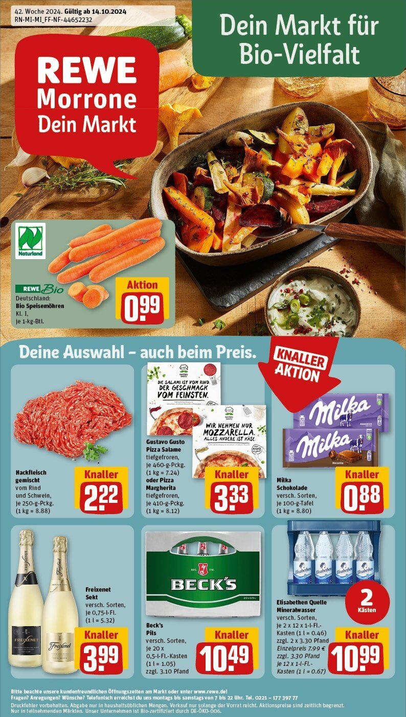 REWE Prospekt ab 14.10.2024 nächste Woche - Aschaffenburg / Damm, Stengerstraße 2